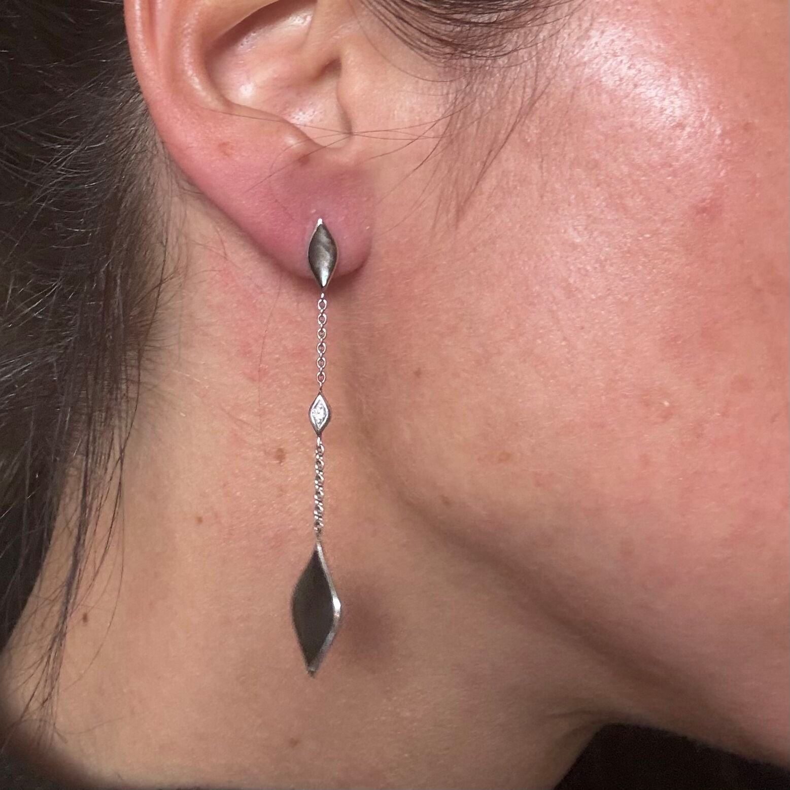 Kabana 14K White Gold Mother of Pearl Diamond Drop Earrings