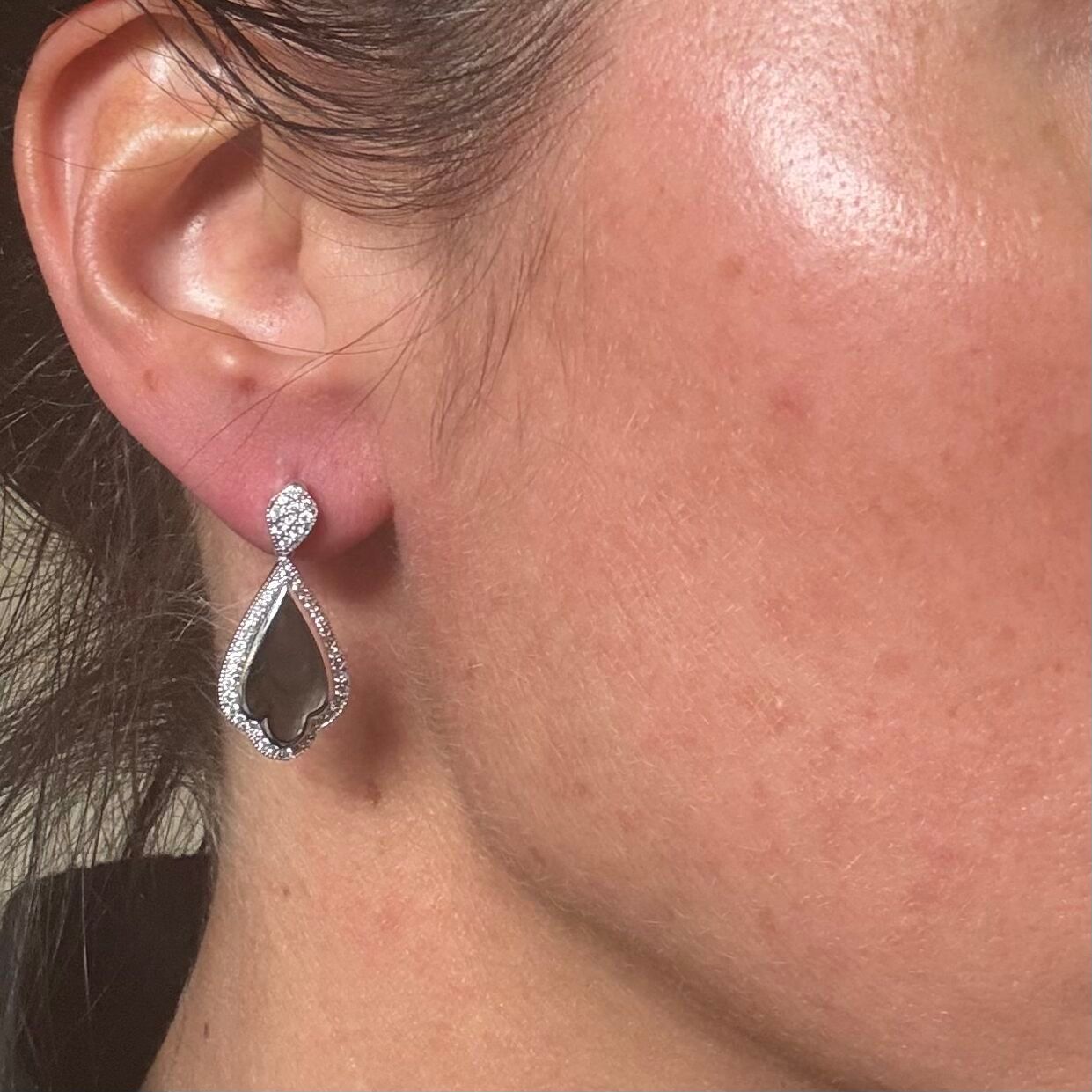 Kabana 14K White Gold Mother of Pearl Diamond Drop Earrings