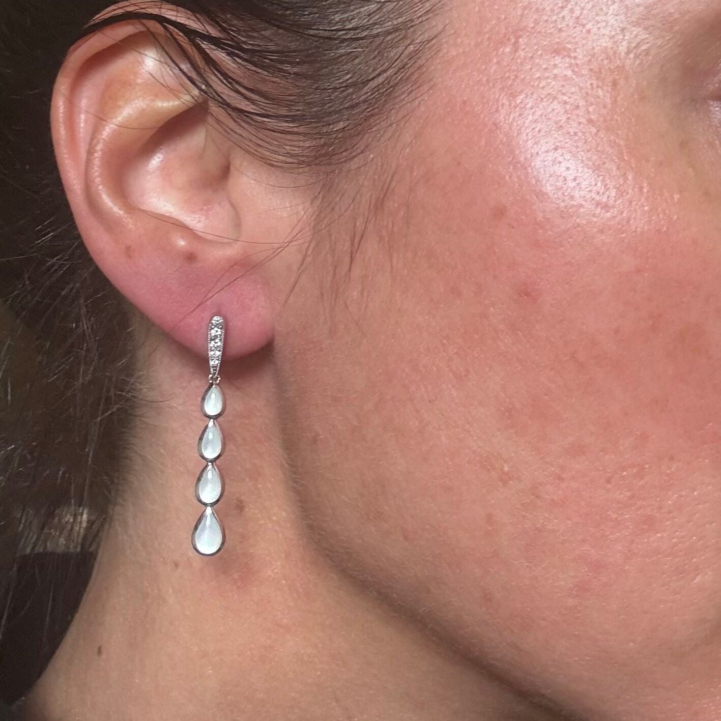 Kabana 14K White Gold Mother of Pearl Diamond Drop Earrings
