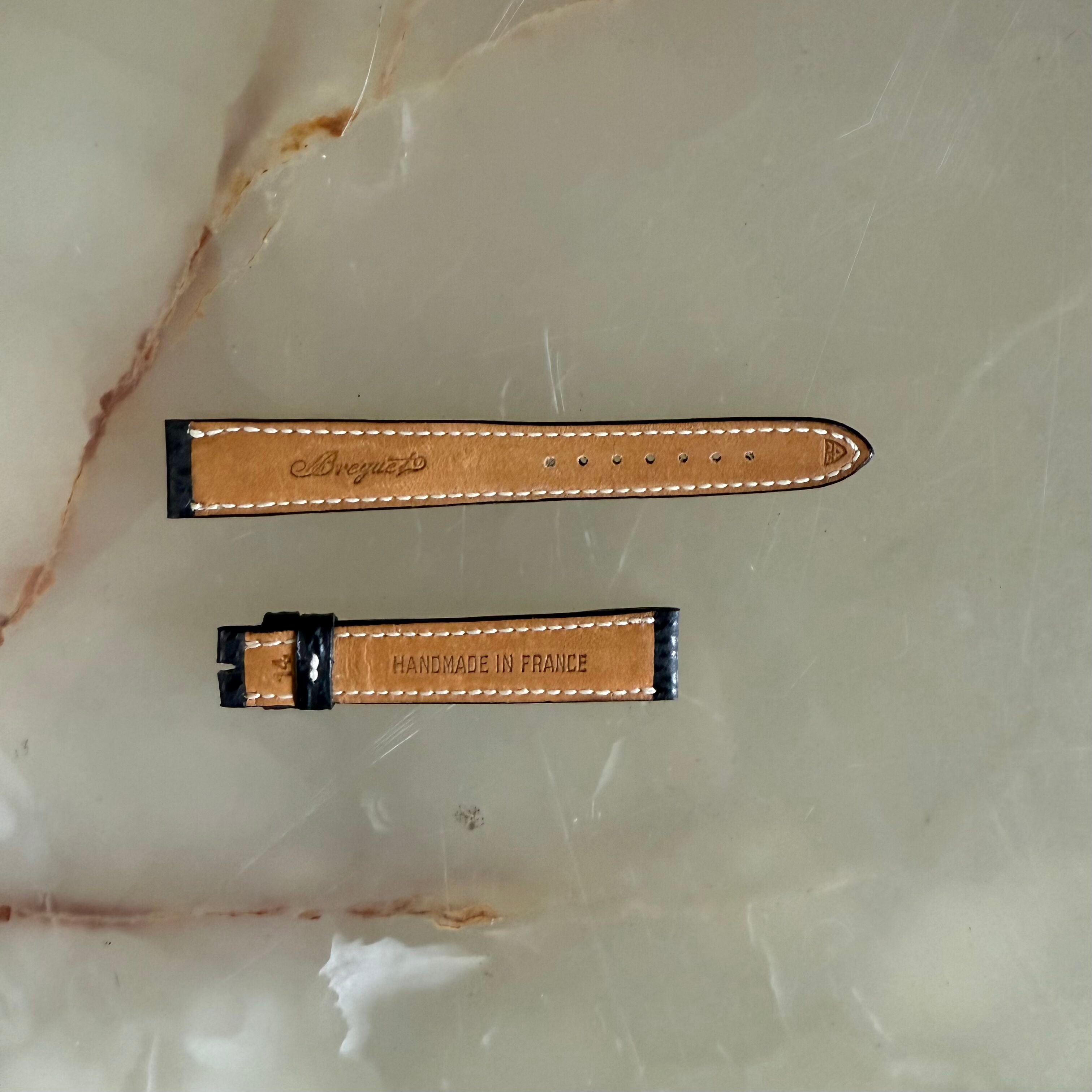 Authentic Breguet Black Shark Watch Strap Band 15mm Padded & Stitched