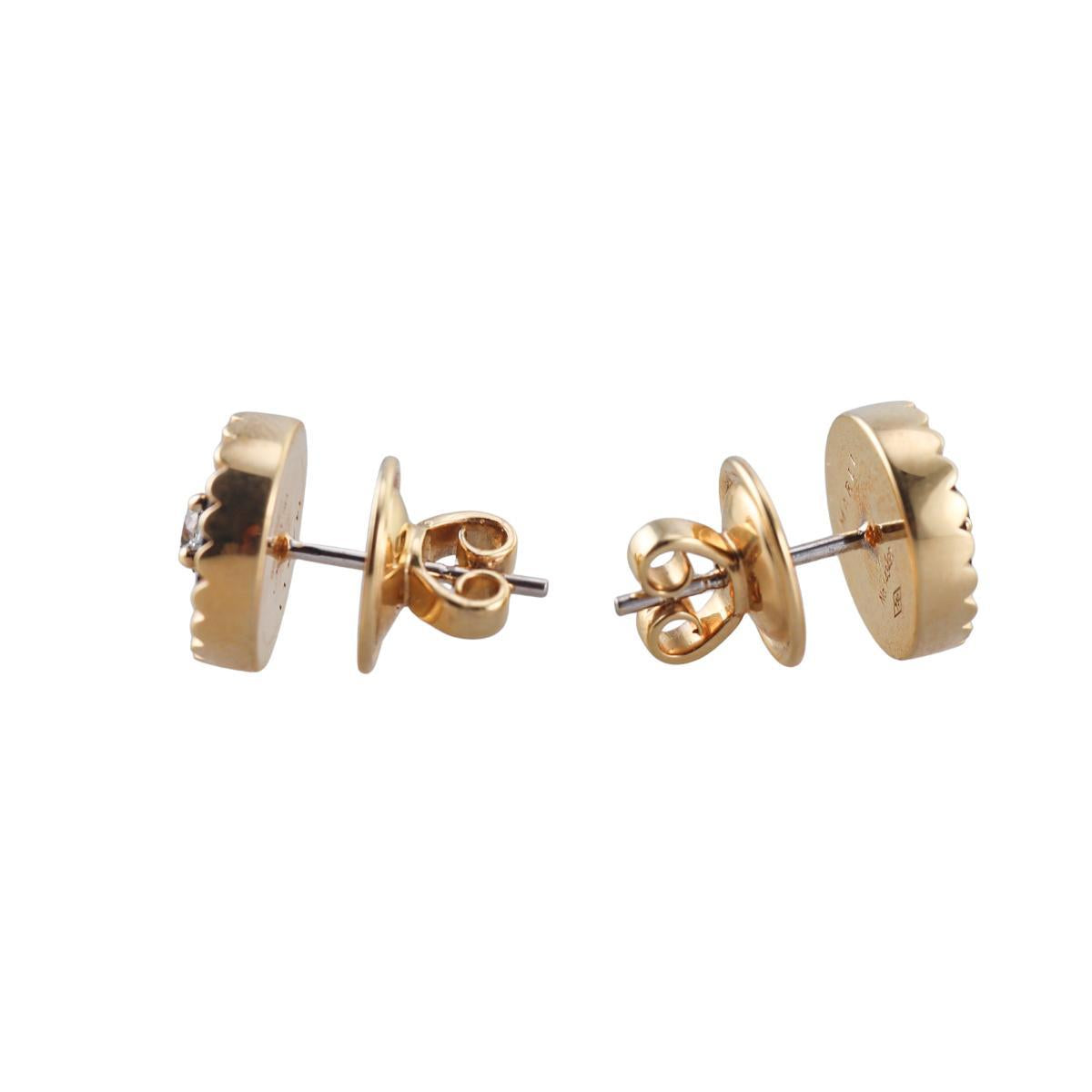 Marli 18k Yellow Gold Black Onyx Diamond Stud Earrings
