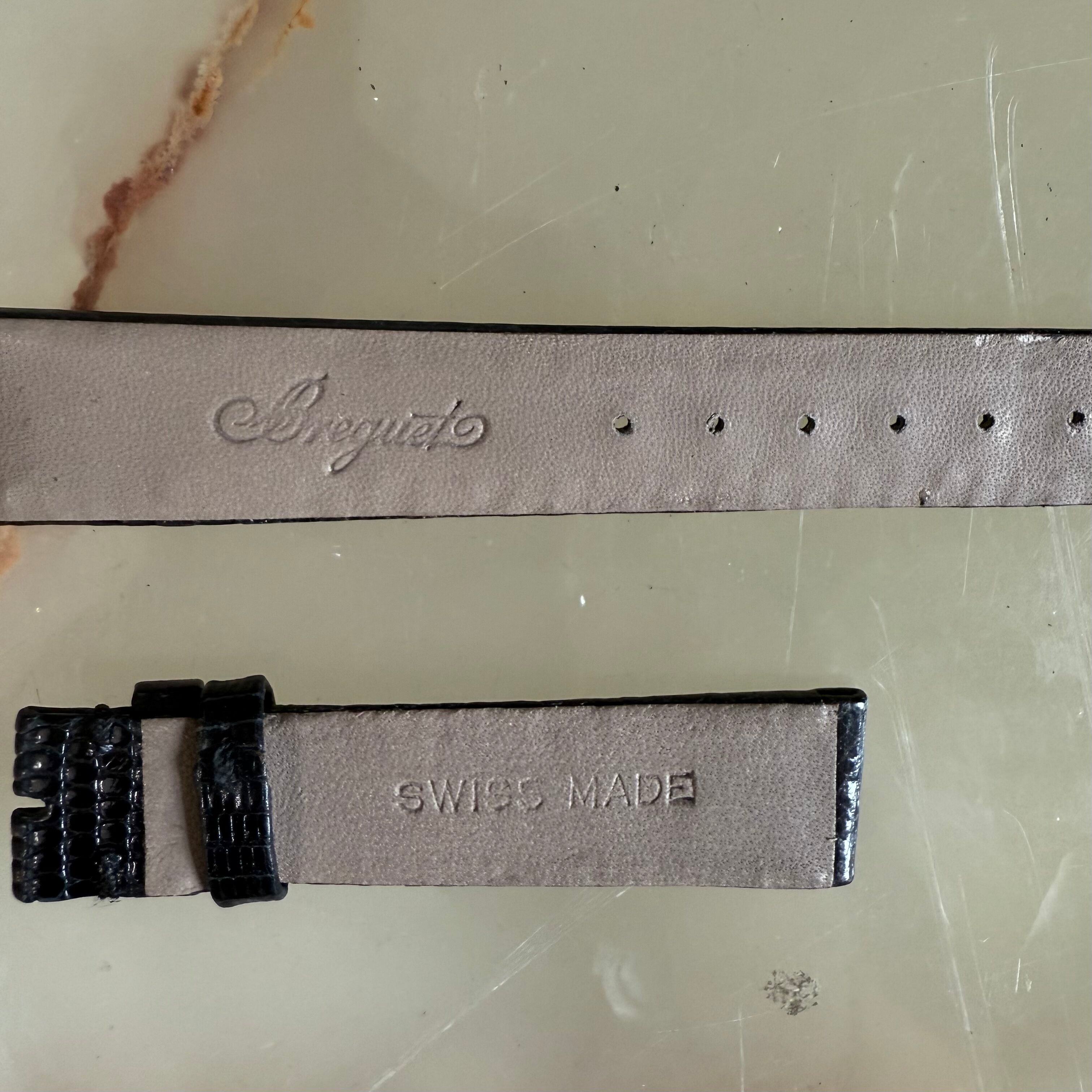 Authentic Breguet Black Lizard Watch Strap Band 16.5mm