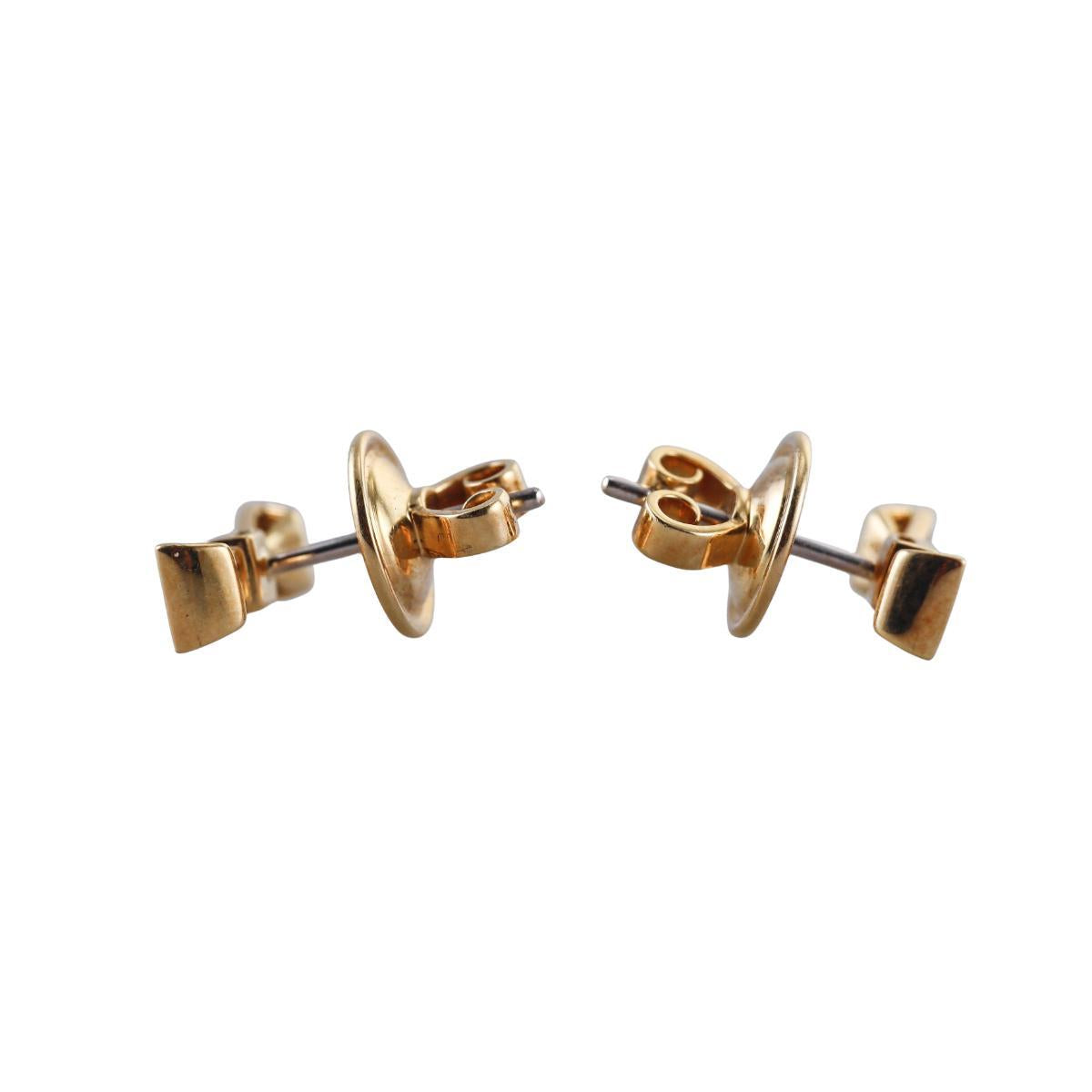 Marli 18k Gold Diamond Bow Stud Earrings