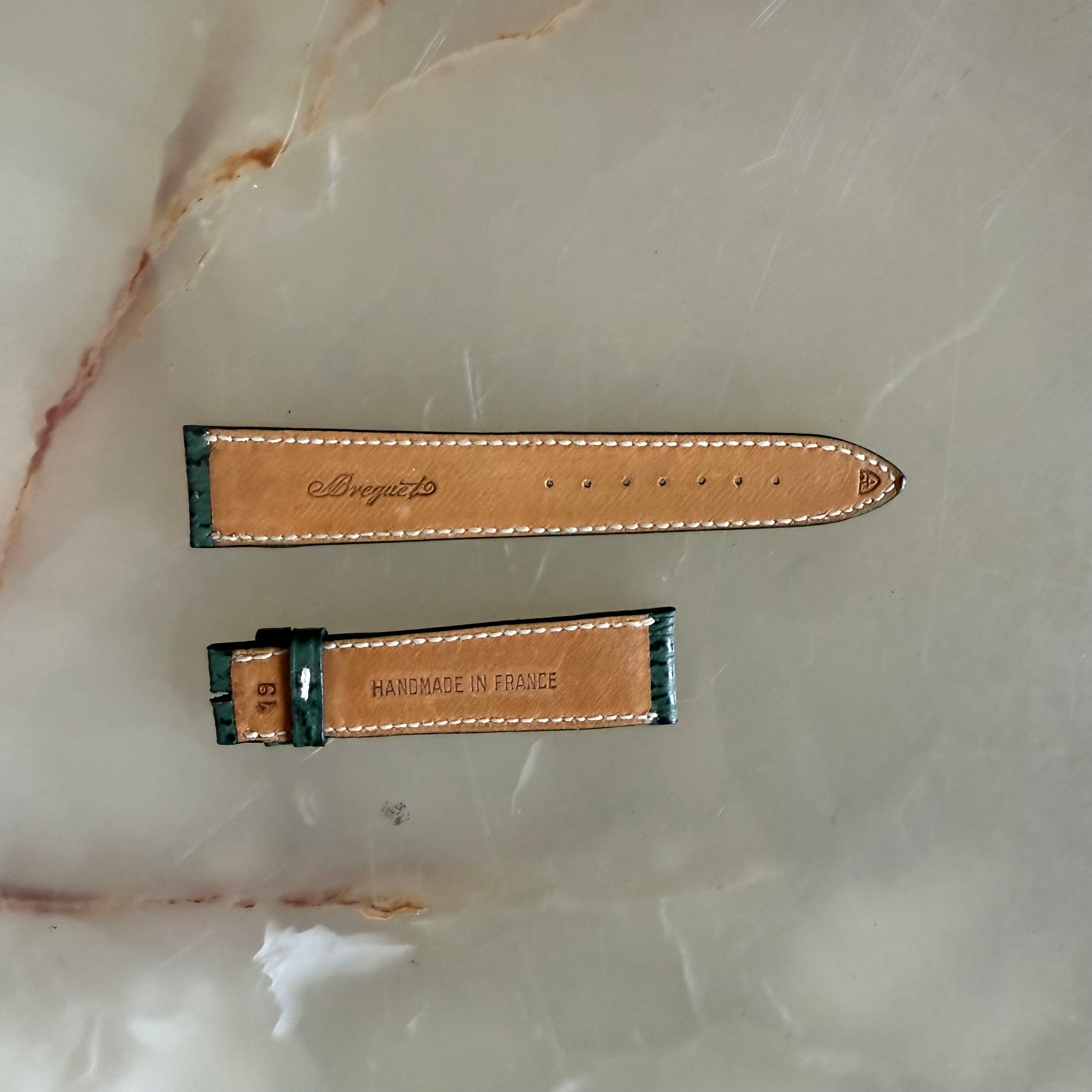 Authentic Breguet Green Shark Watch Strap Band 19mm Padded & Stitched