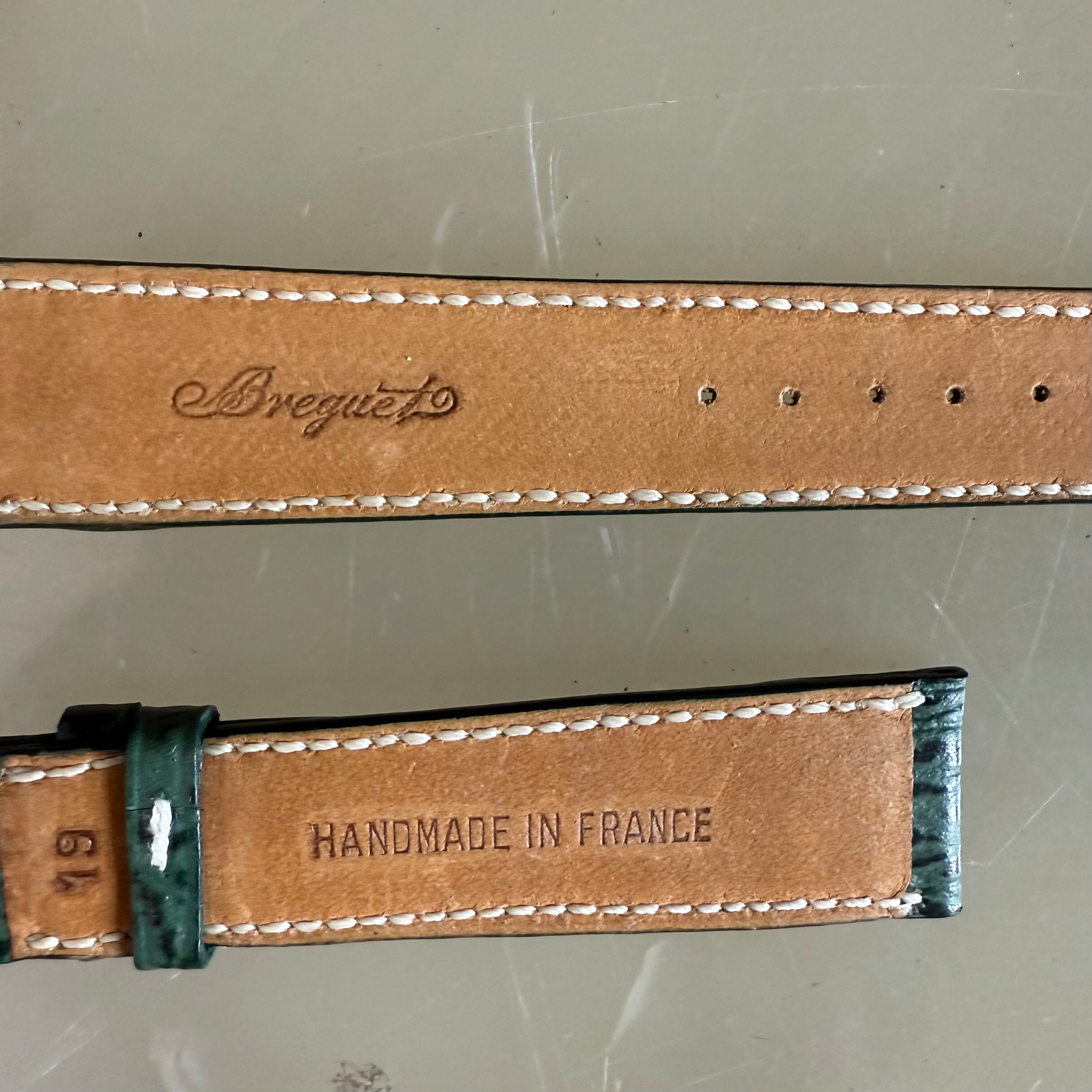 Authentic Breguet Green Shark Watch Strap Band 19mm Padded & Stitched
