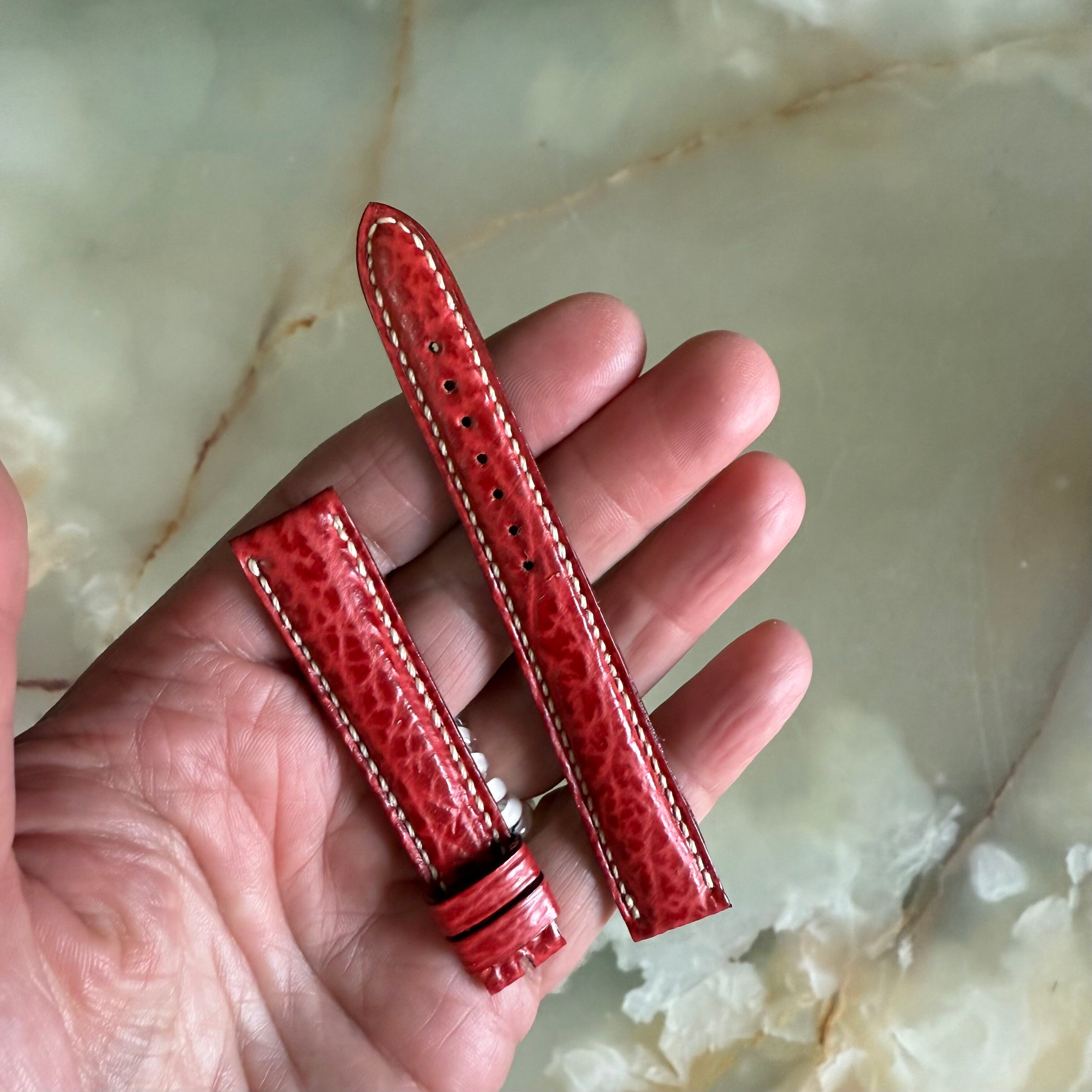 Authentic Breguet Red Shark Watch Strap Band 14mm Padded & Stitched