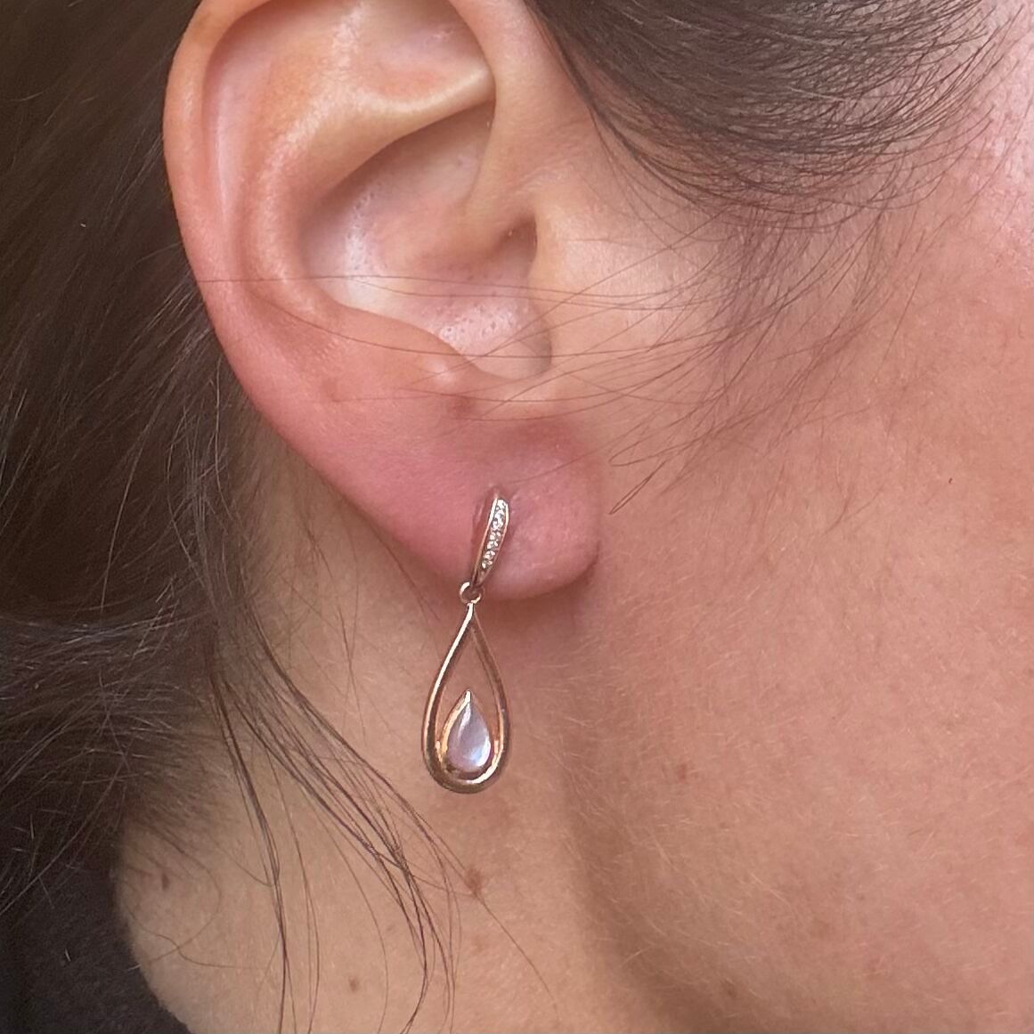 Kabana 14K Rose Gold Mother of Pearl Diamond Drop Earrings