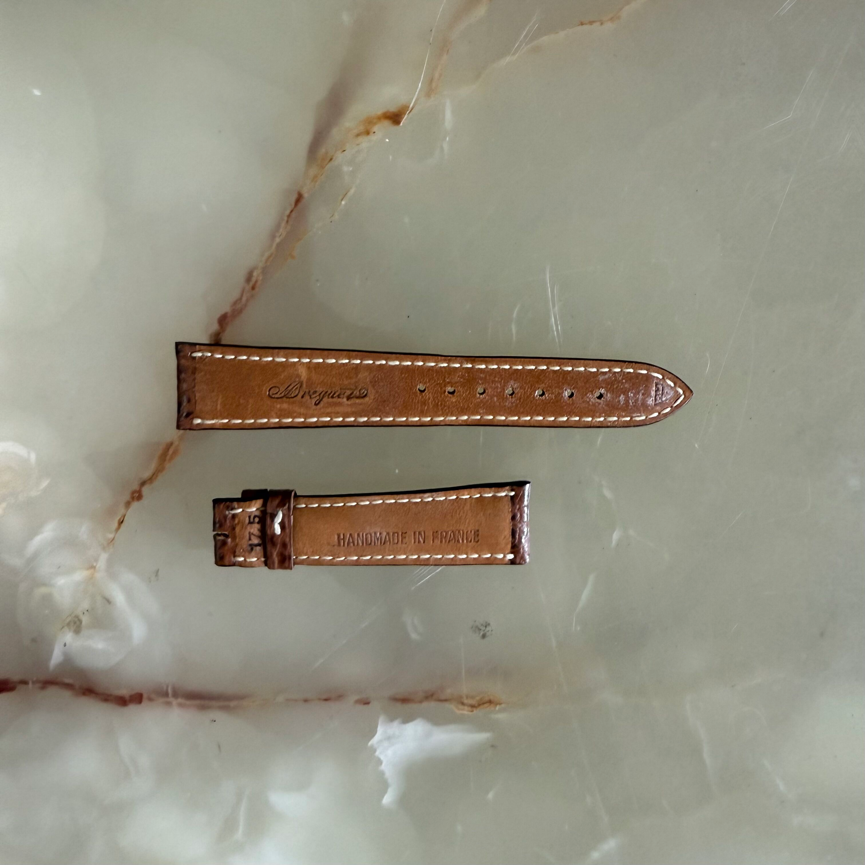 Authentic Breguet Brown Shark Watch Strap Band 18mm Padded & Stitched