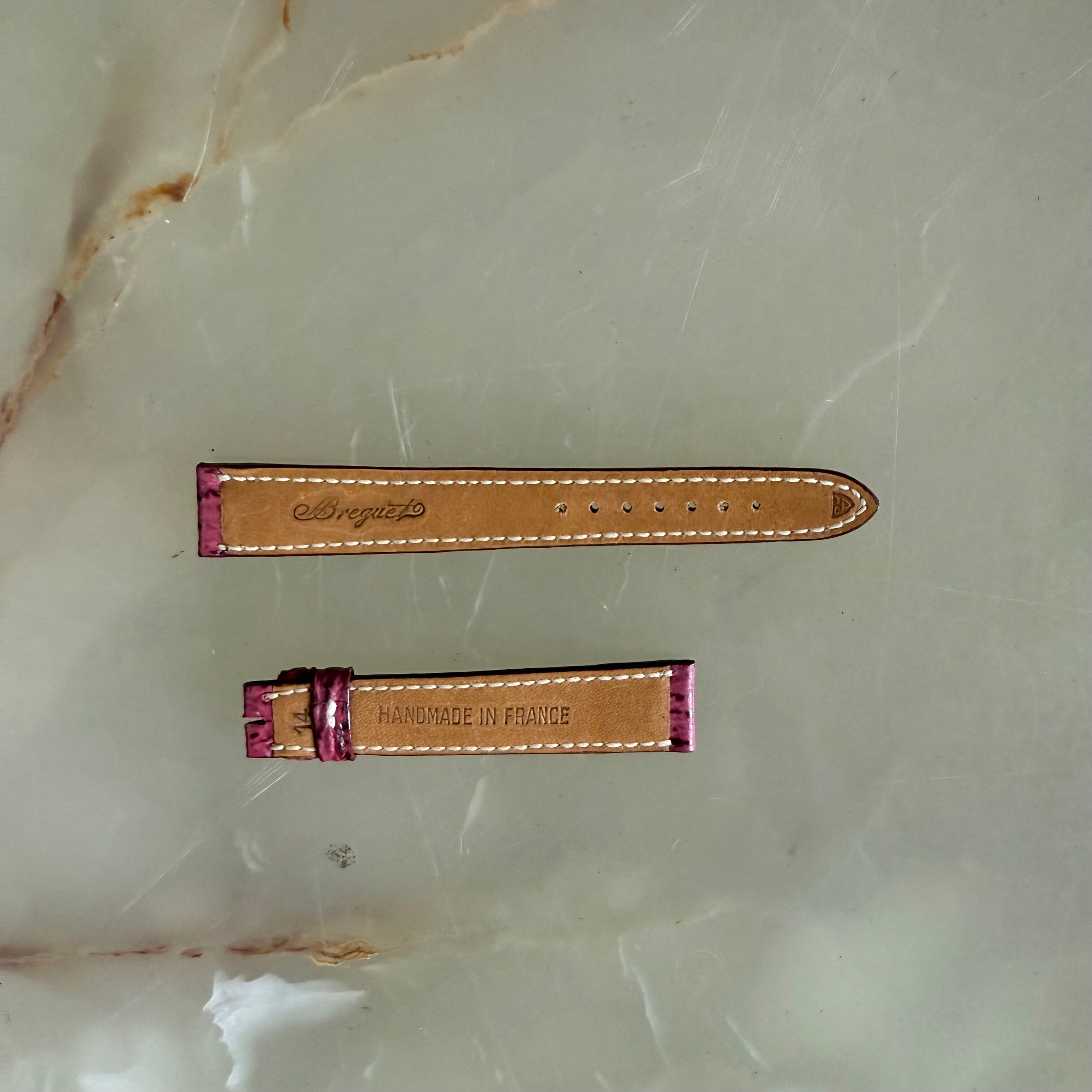 Authentic Breguet Pink Shark Watch Strap Band 15mm Padded & Stitched