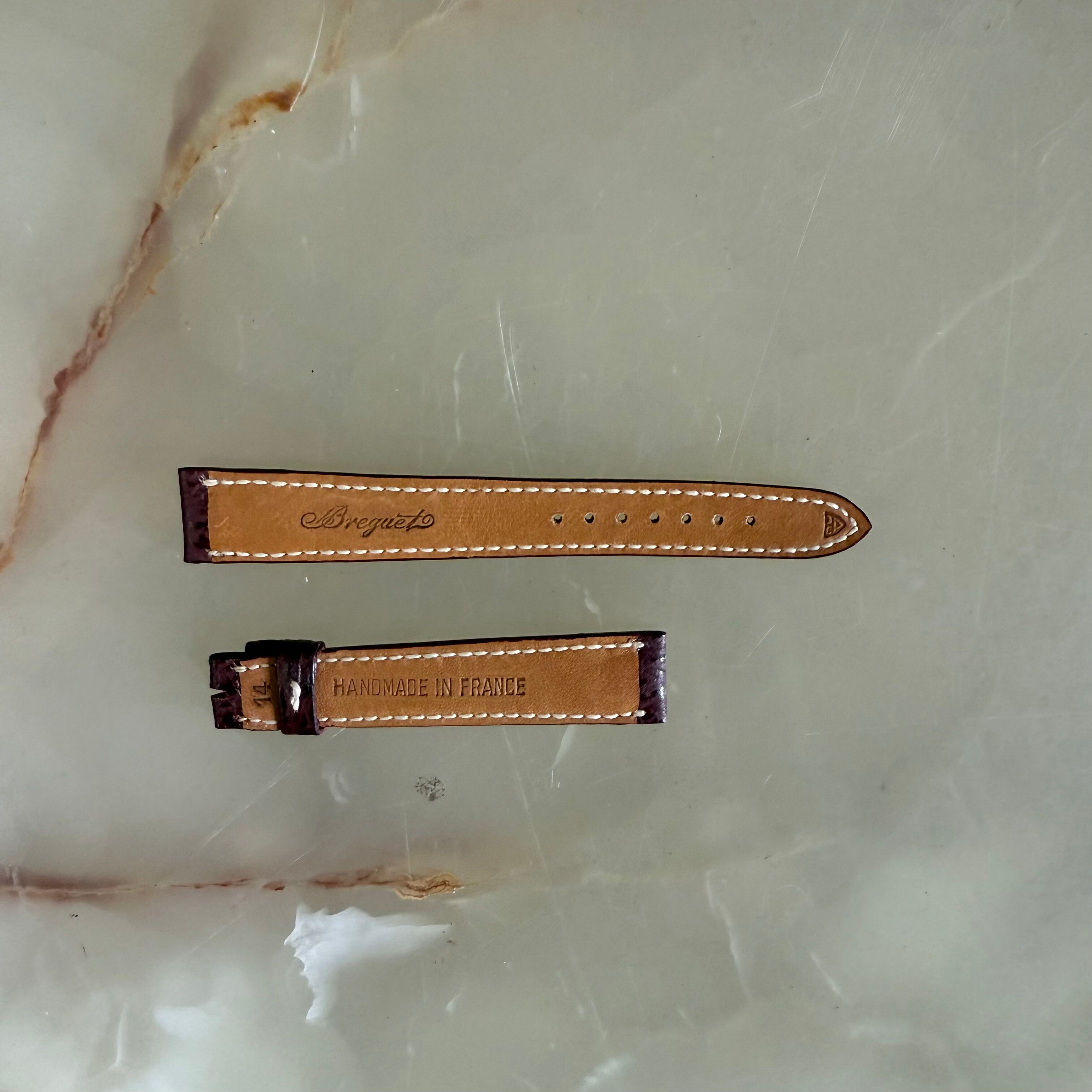 Authentic Breguet Burgundy Shark Watch Strap Band 15mm Padded & Stitched