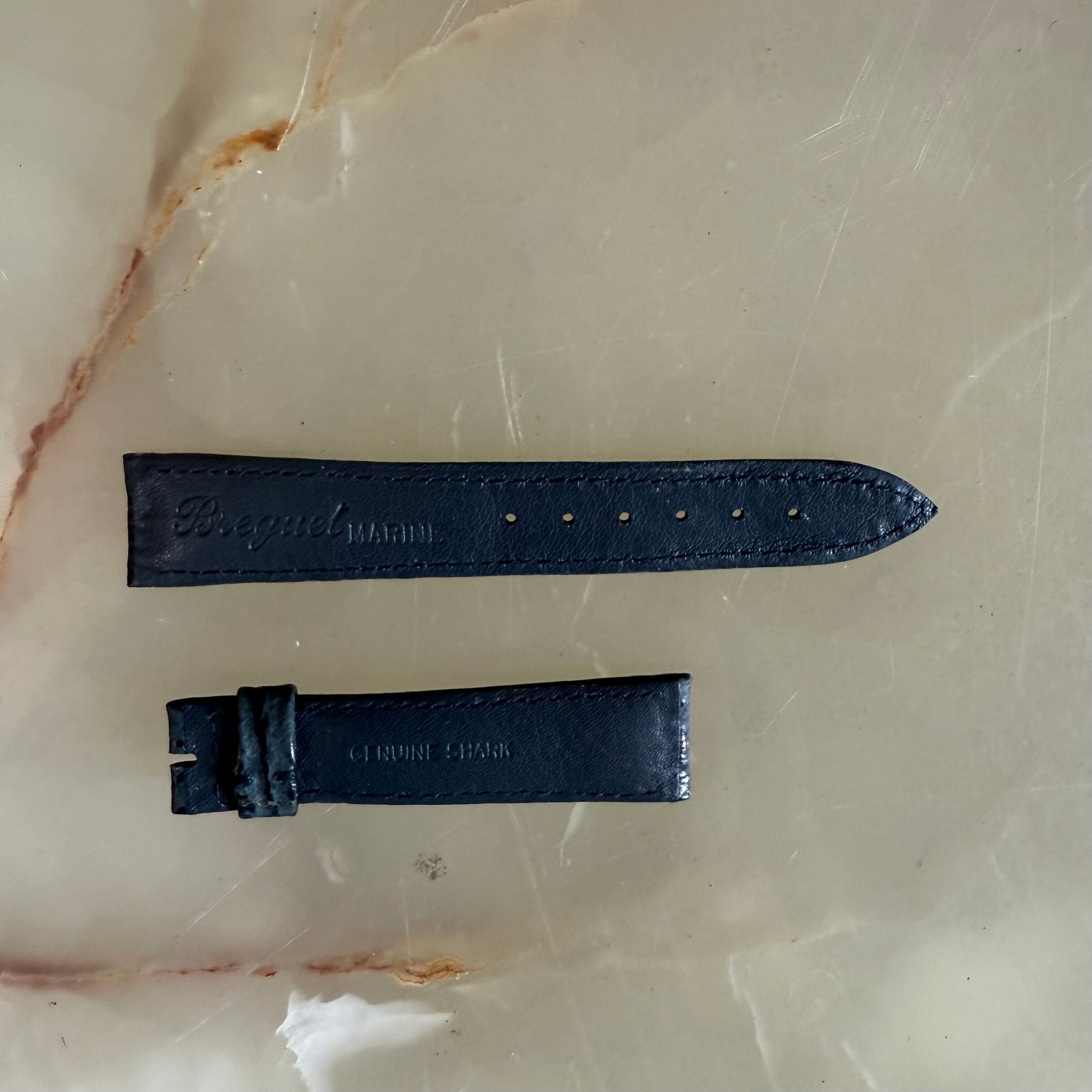 Authentic Breguet Blue Shark Watch Strap Band 19mm Padded & Stitched