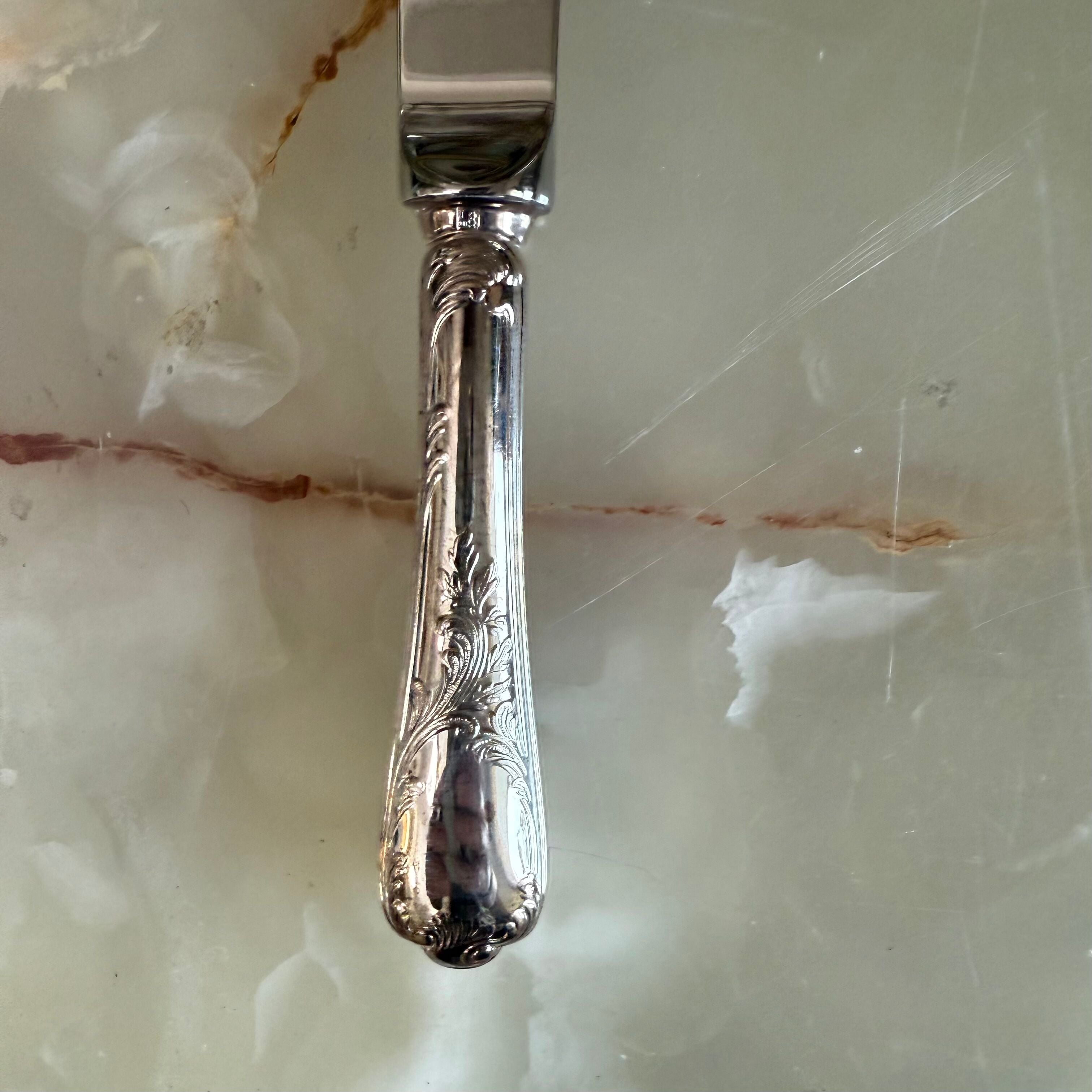 Christofle Marly Silver Plated Dessert Knife Set of 3