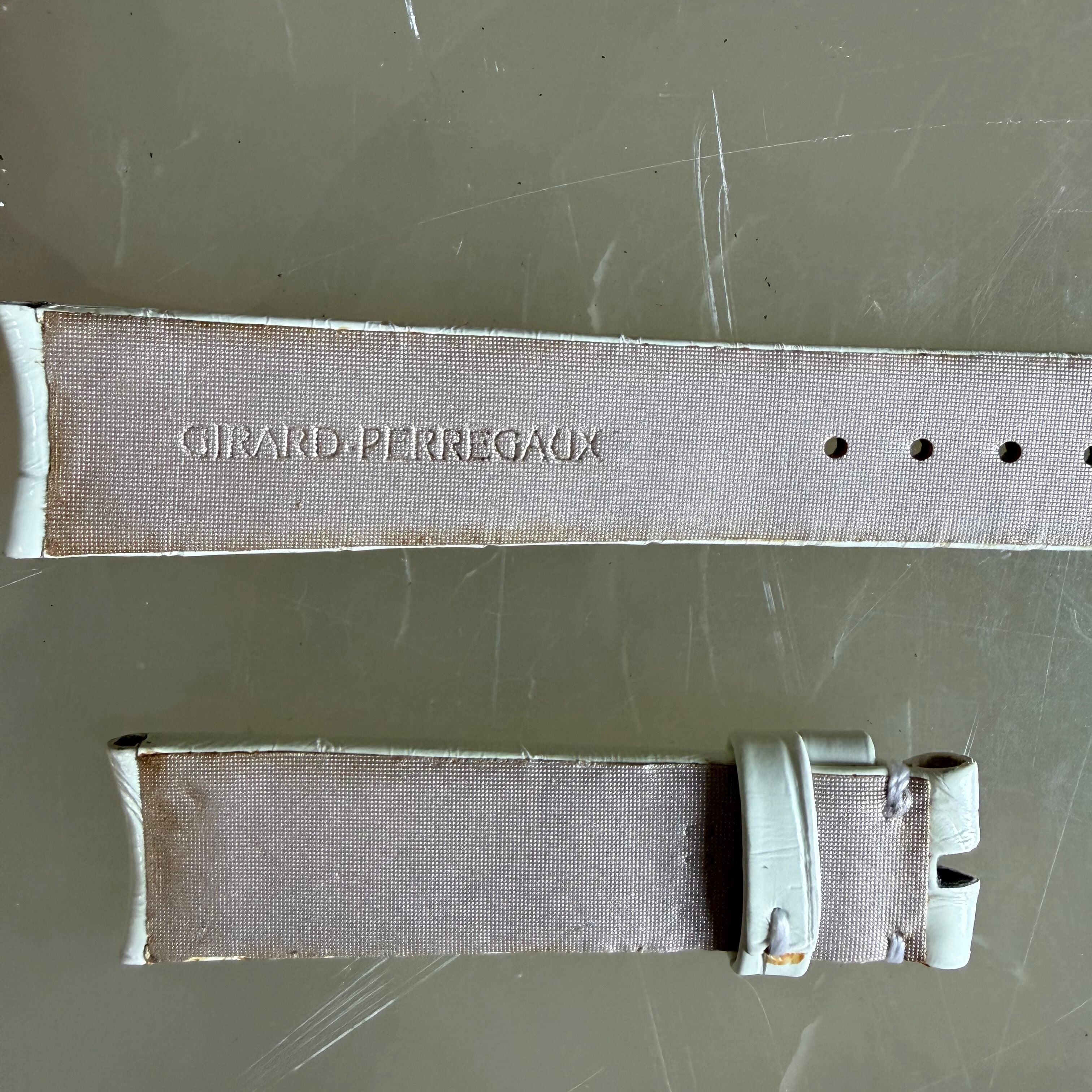 Authentic Girard Perregaux White Crocodile Watch Strap Band 16mm