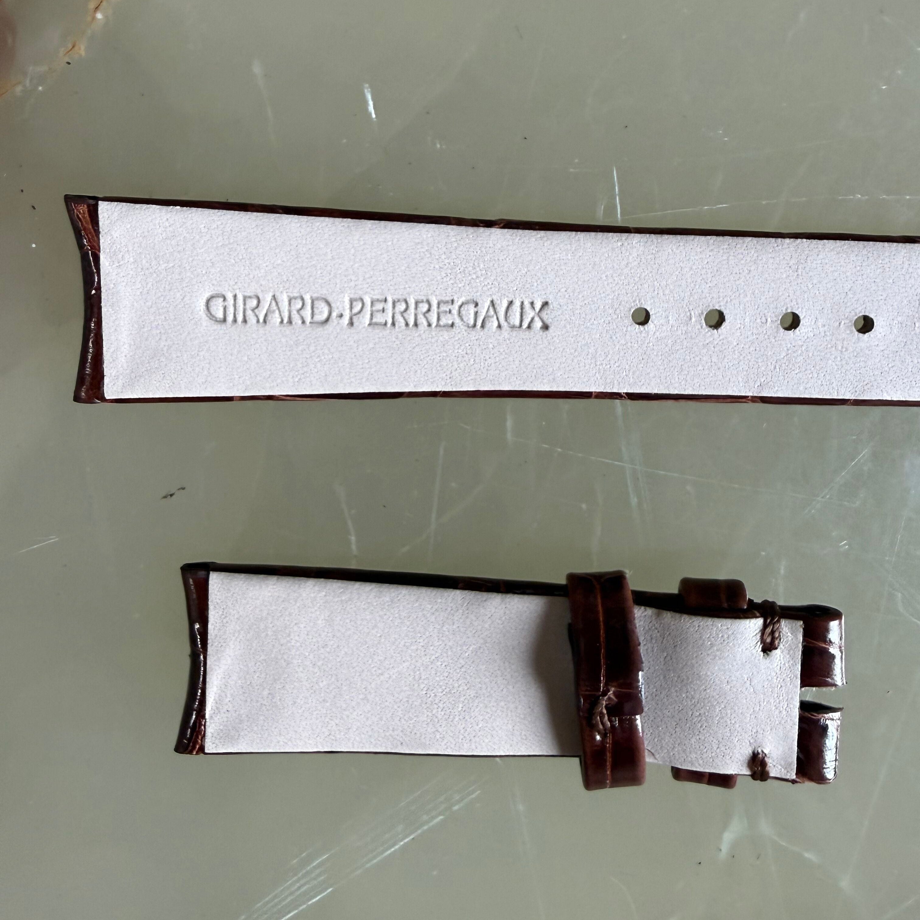Authentic Girard Perregaux Brown Crocodile Watch Strap Band 16mm