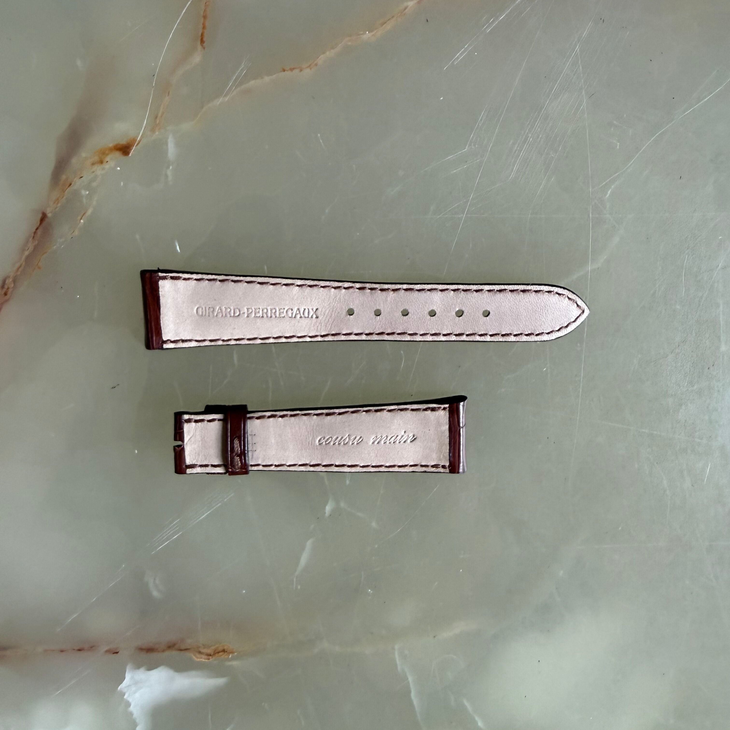 Authentic Girard Perregaux Brown Crocodile Watch Strap Band 18mm