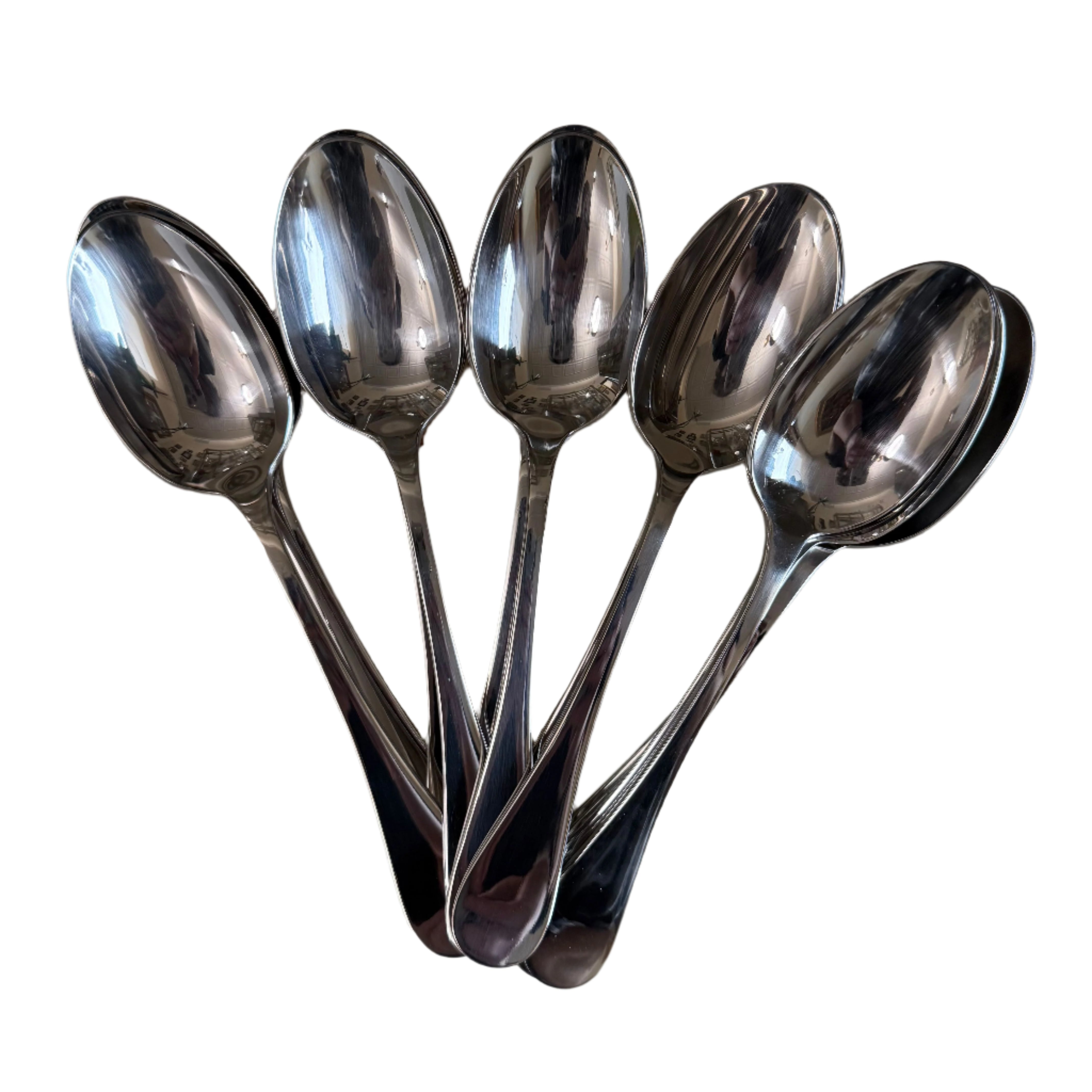 Christofle Origine Stainless Steel European Place Oval Soup Spoon Set of 12