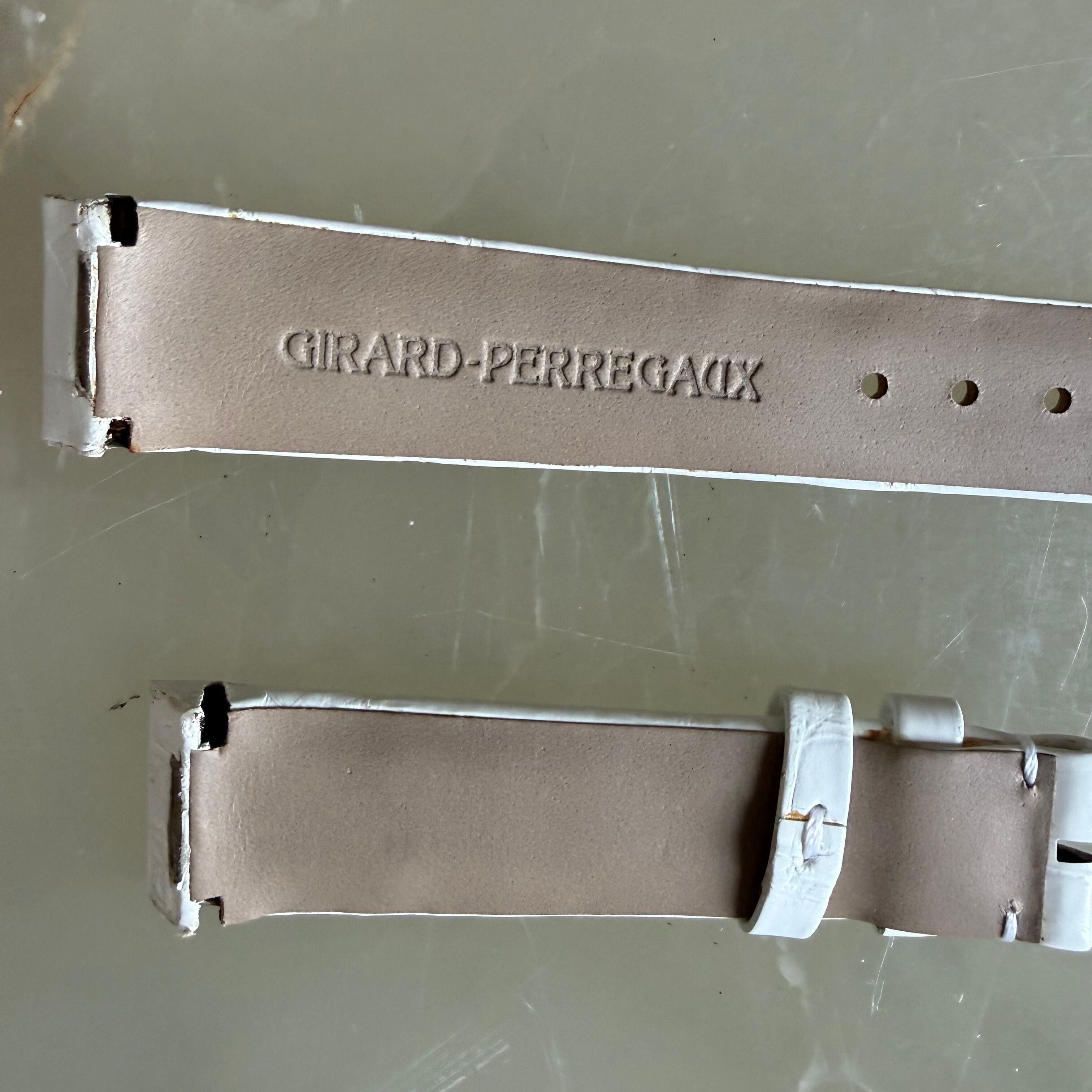 Authentic Girard Perregaux White Crocodile Watch Strap Band 16mm