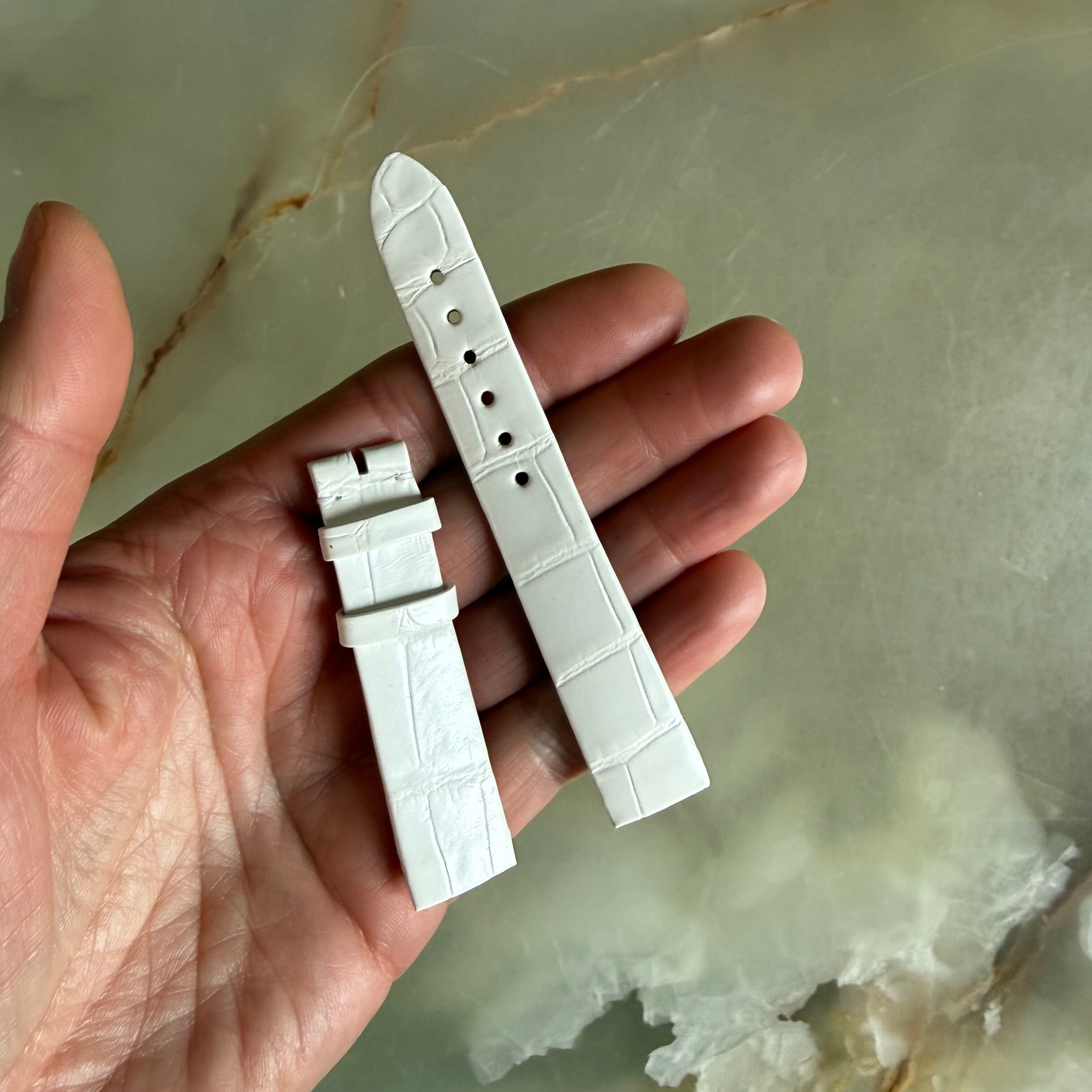 Authentic Girard Perregaux White Crocodile Watch Strap Band 16mm