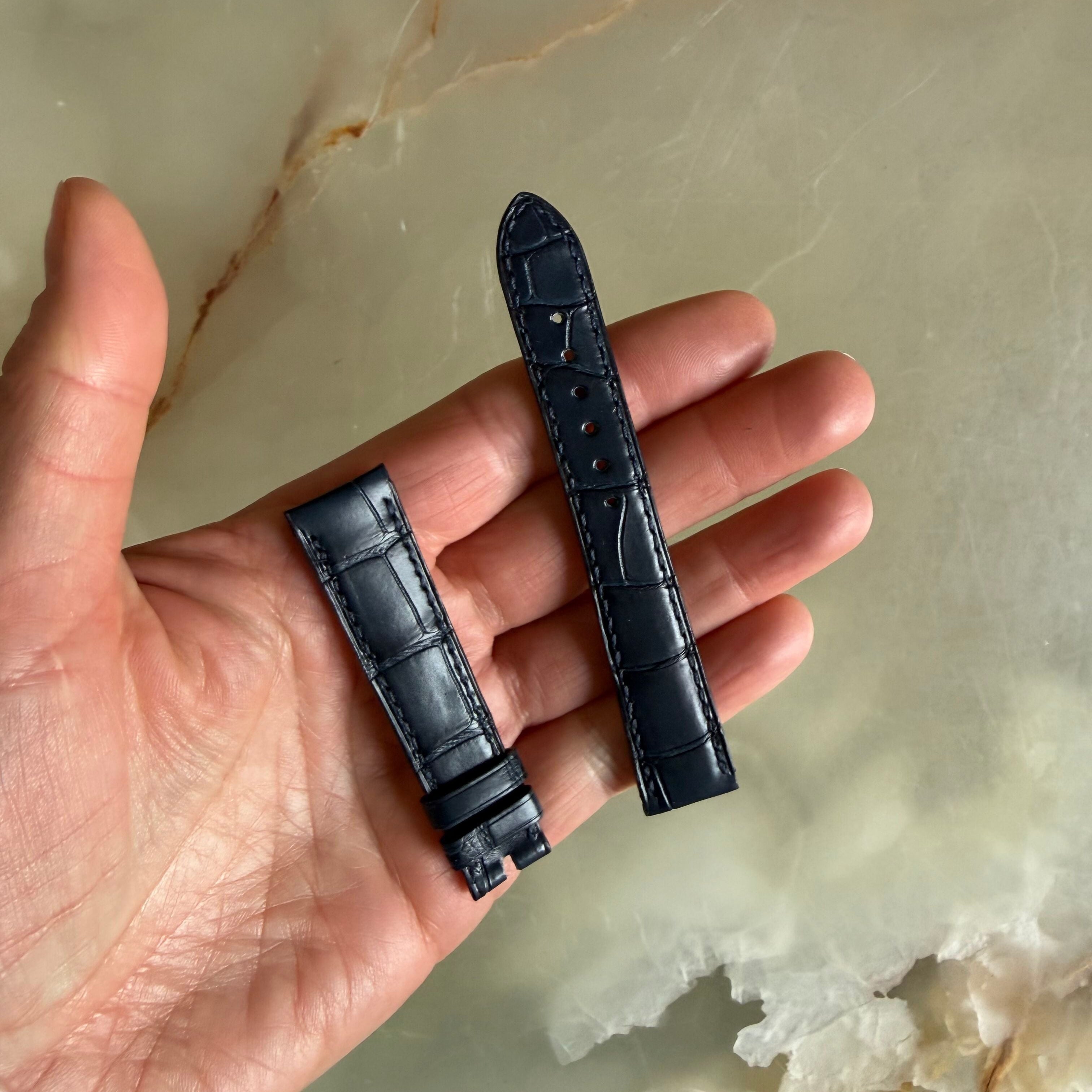 Authentic Girard Perregaux Blue Crocodile Watch Strap Band 16mm Padded & Stitched