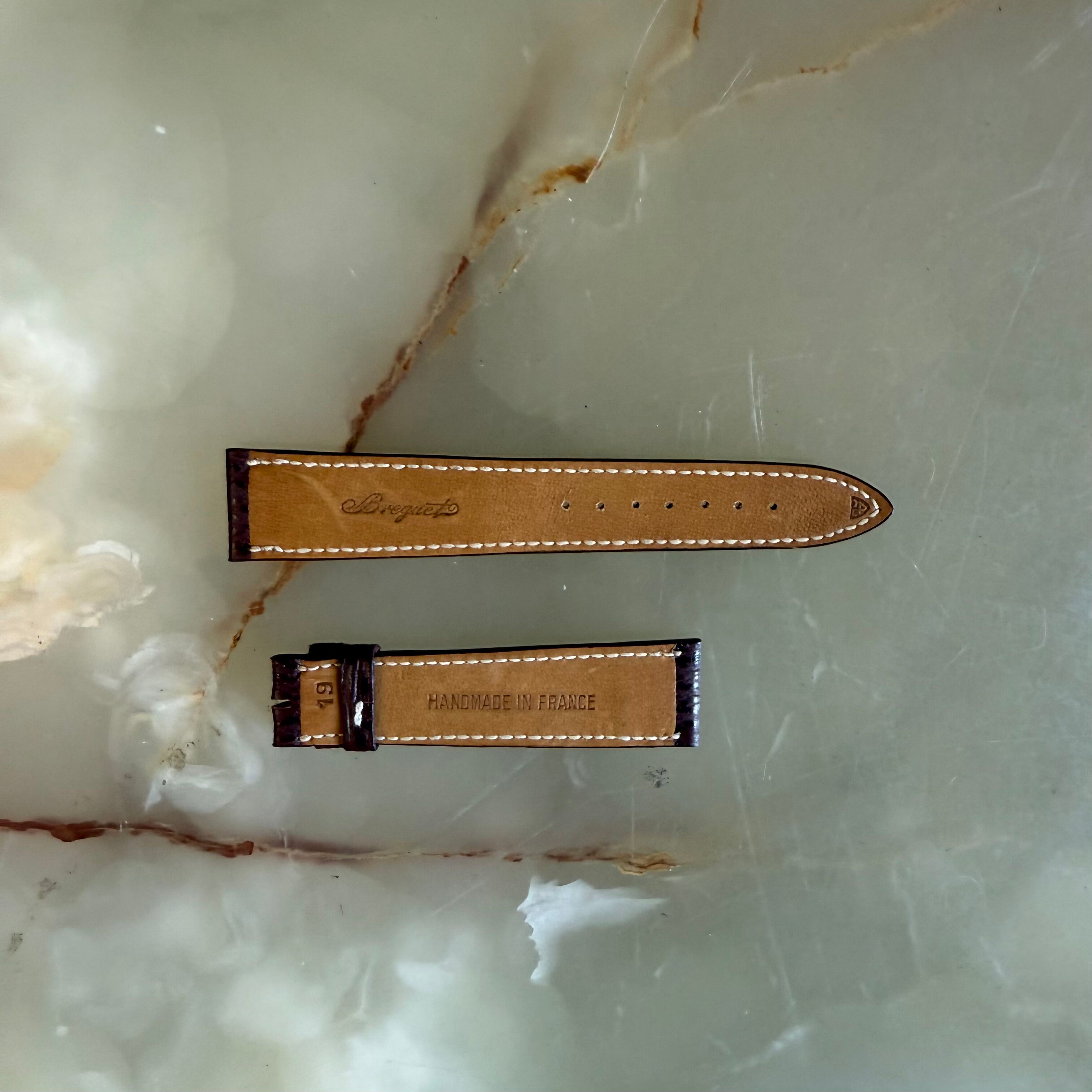 Authentic Breguet Burgundy Shark Watch Strap Band 19mm Padded & Stitched