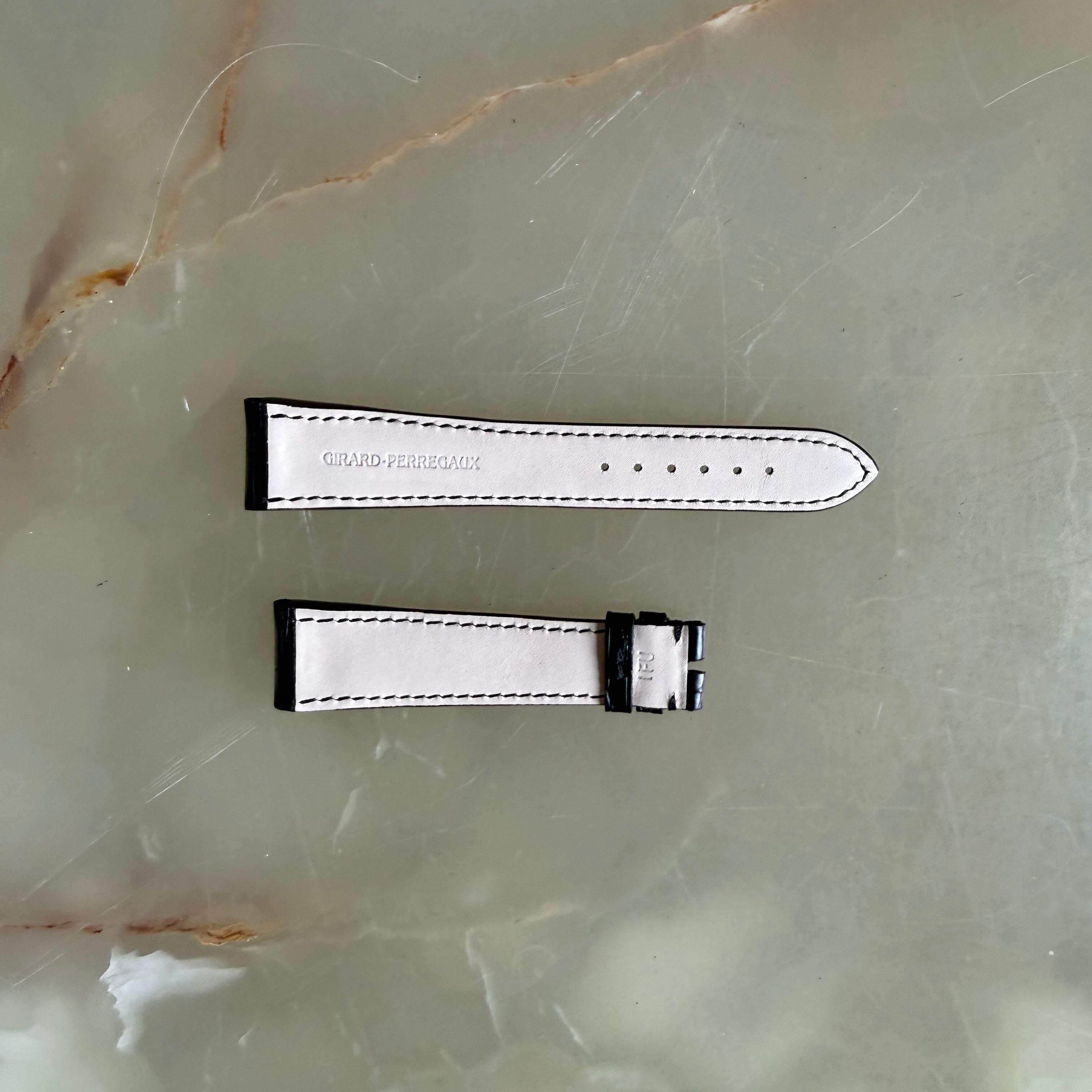 Authentic Girard Perregaux Black Crocodile Watch Strap Band 20mm