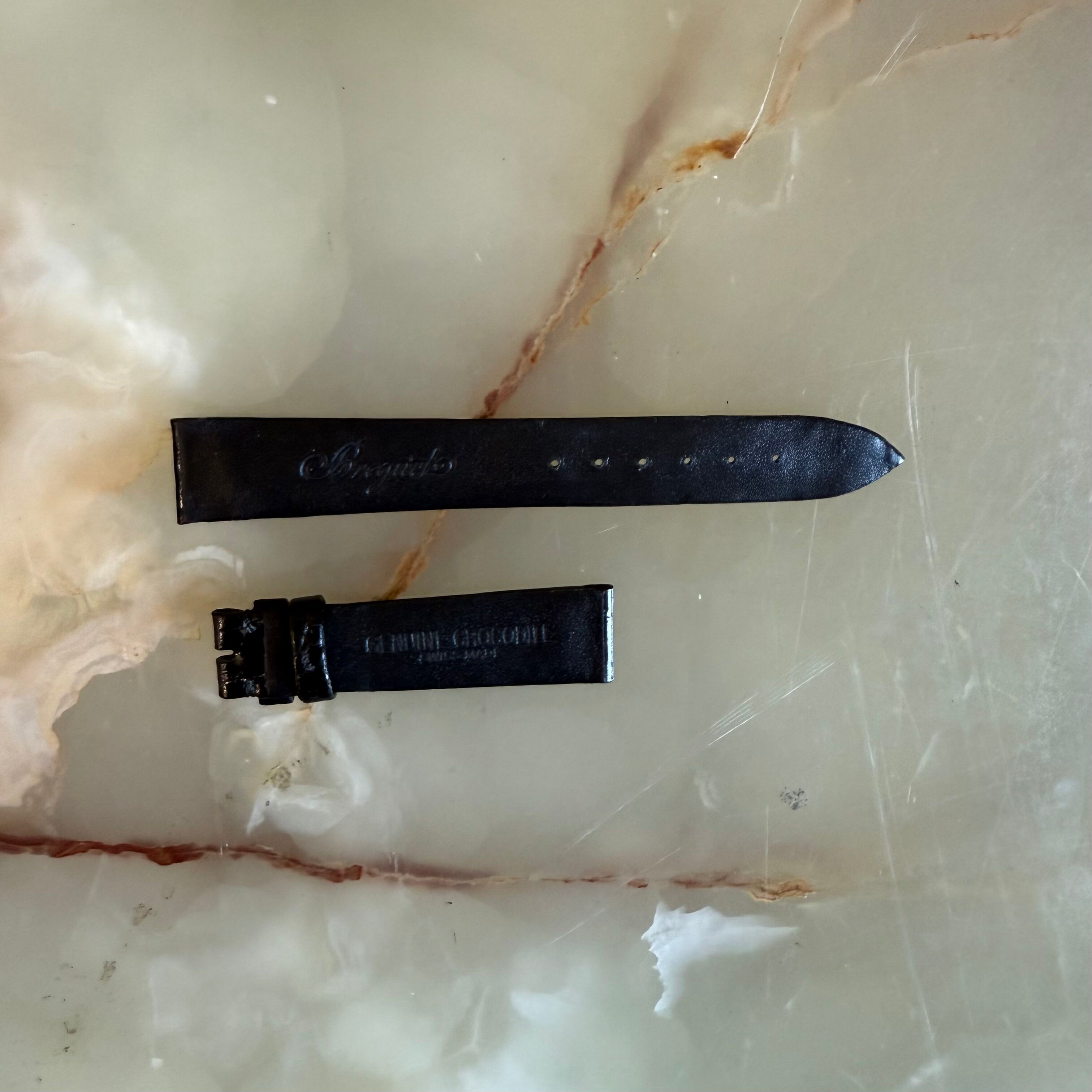 Authentic Breguet Black Crocodile Watch Strap Band 16.5mm