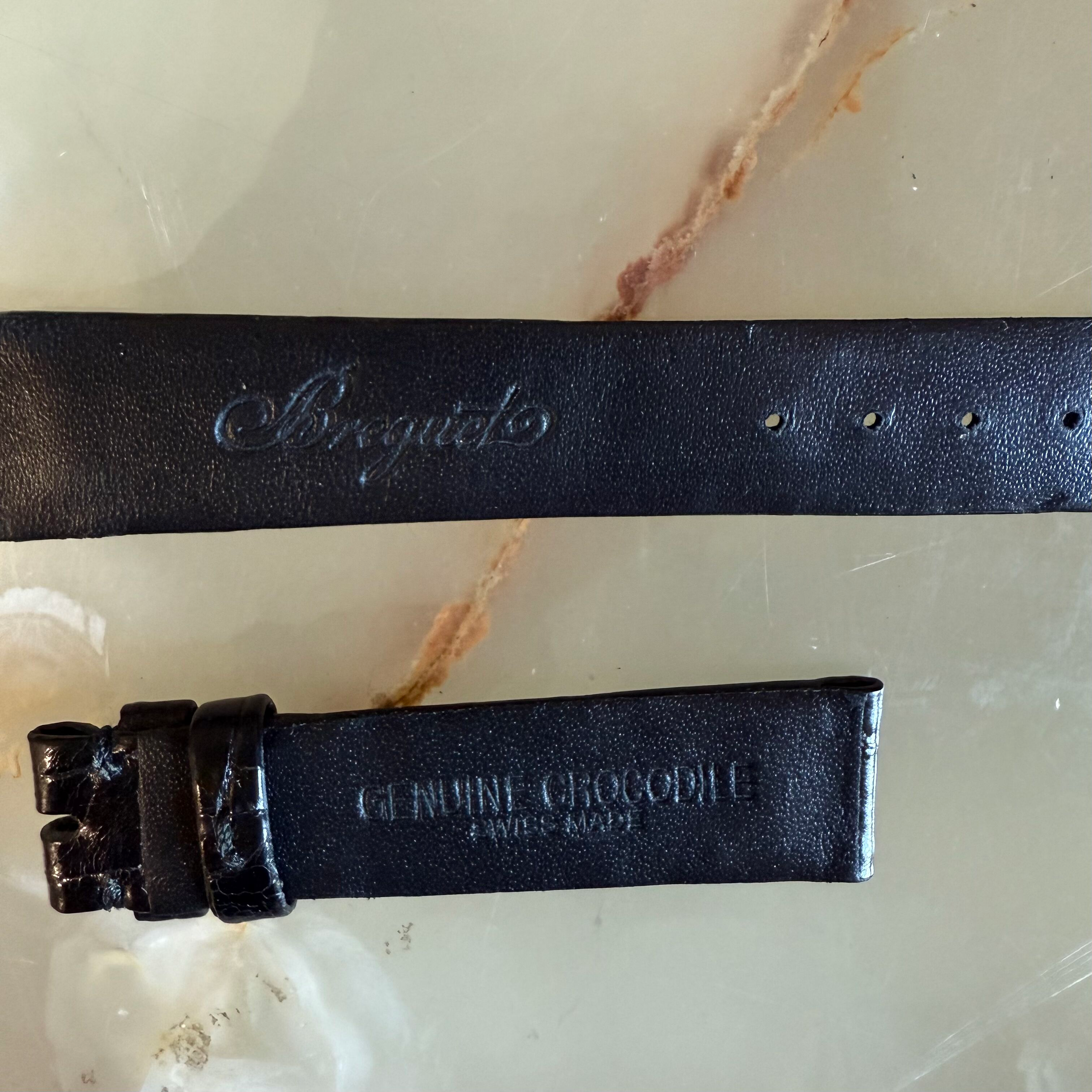Authentic Breguet Black Crocodile Watch Strap Band 16.5mm
