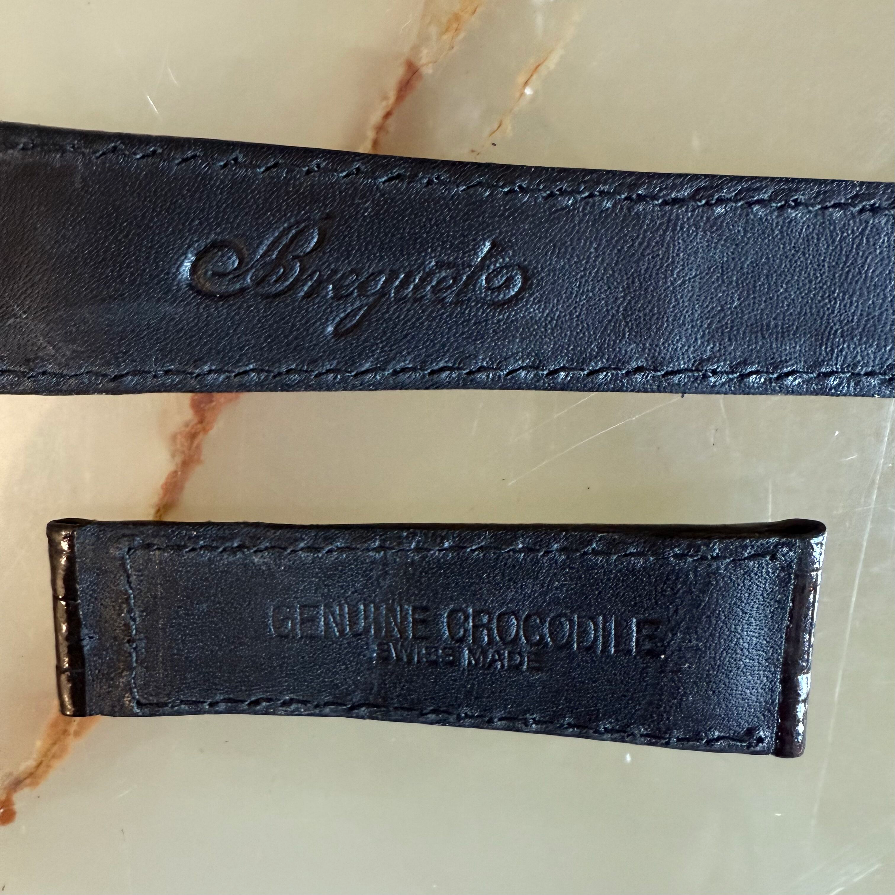 Authentic Breguet Black Crocodile Watch Strap Band 20mm Padded & Stitched