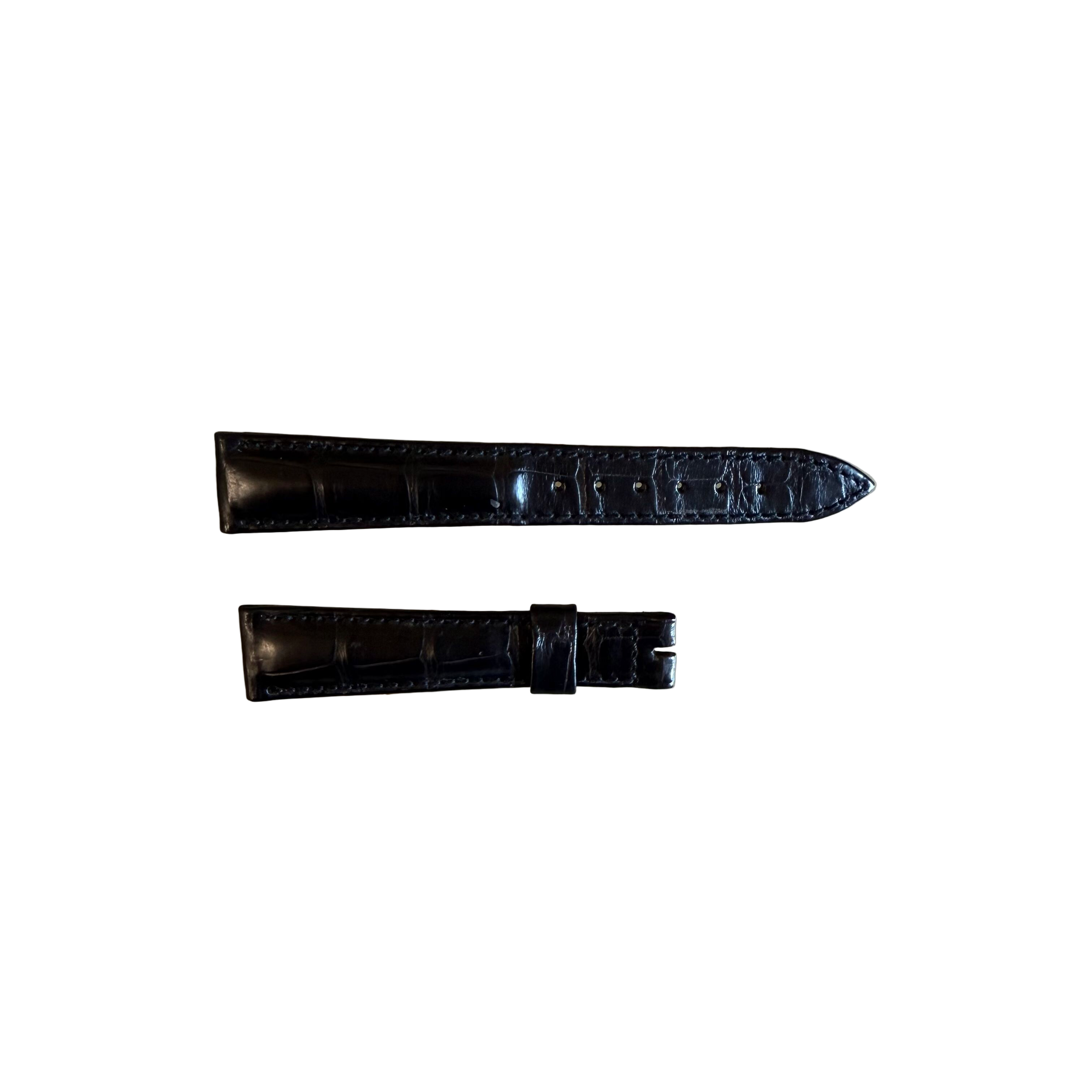 Authentic Breguet Black Crocodile Watch Strap Band 17.5mm Padded & Stitched