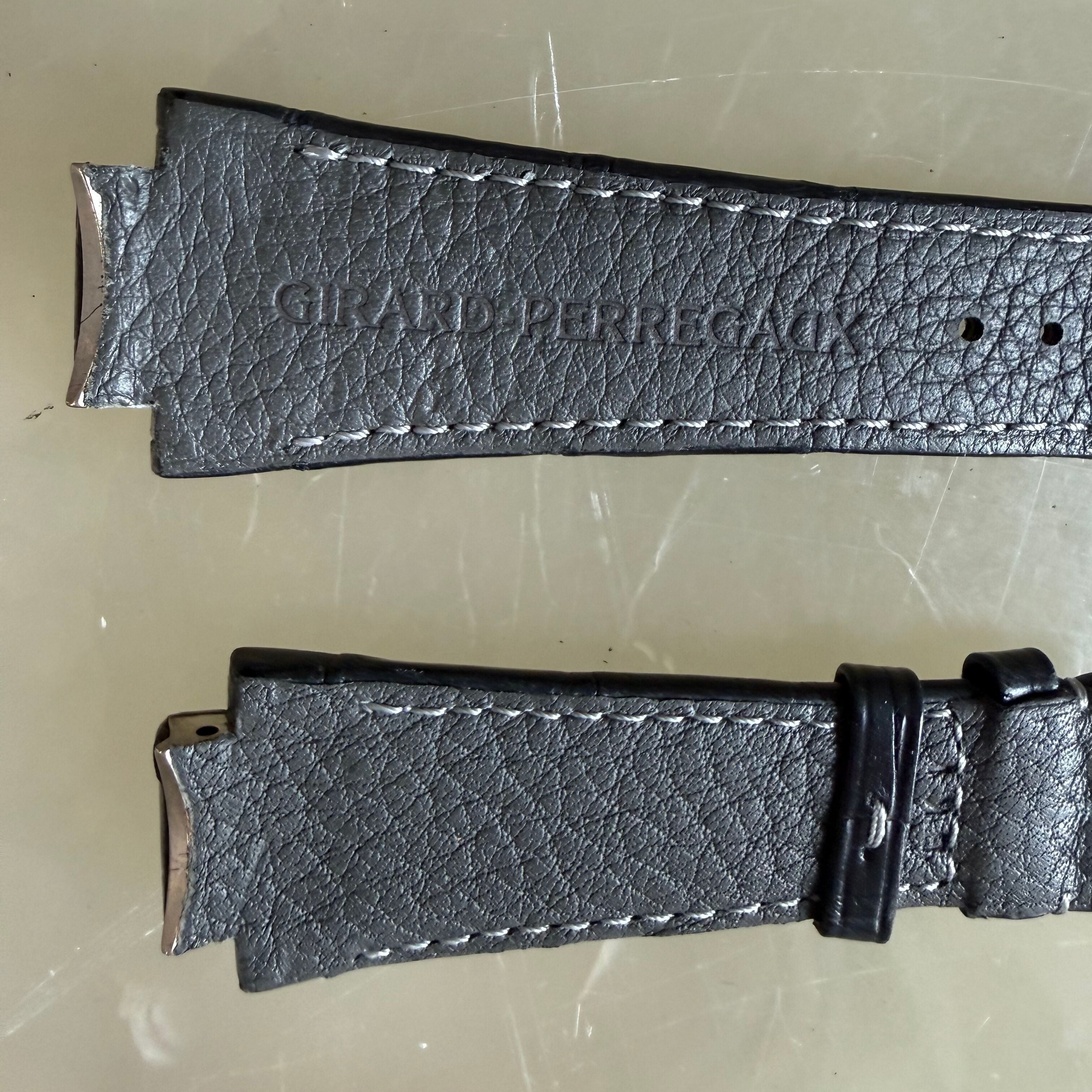 Authentic Girard Perregaux Laureato Black Crocodile Watch Strap Band 25.65mm