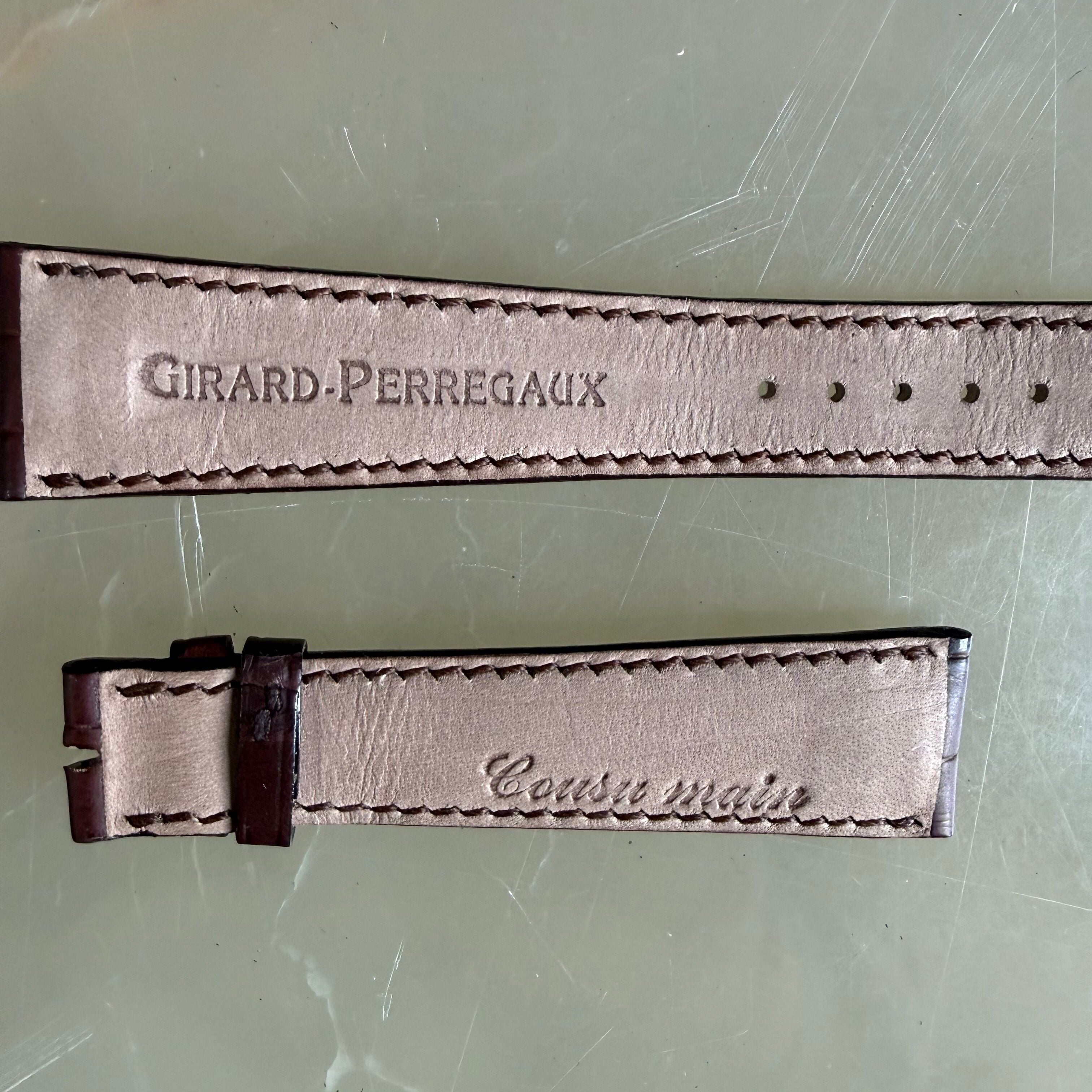 Authentic Girard Perregaux Brown Crocodile Watch Strap Band 20mm