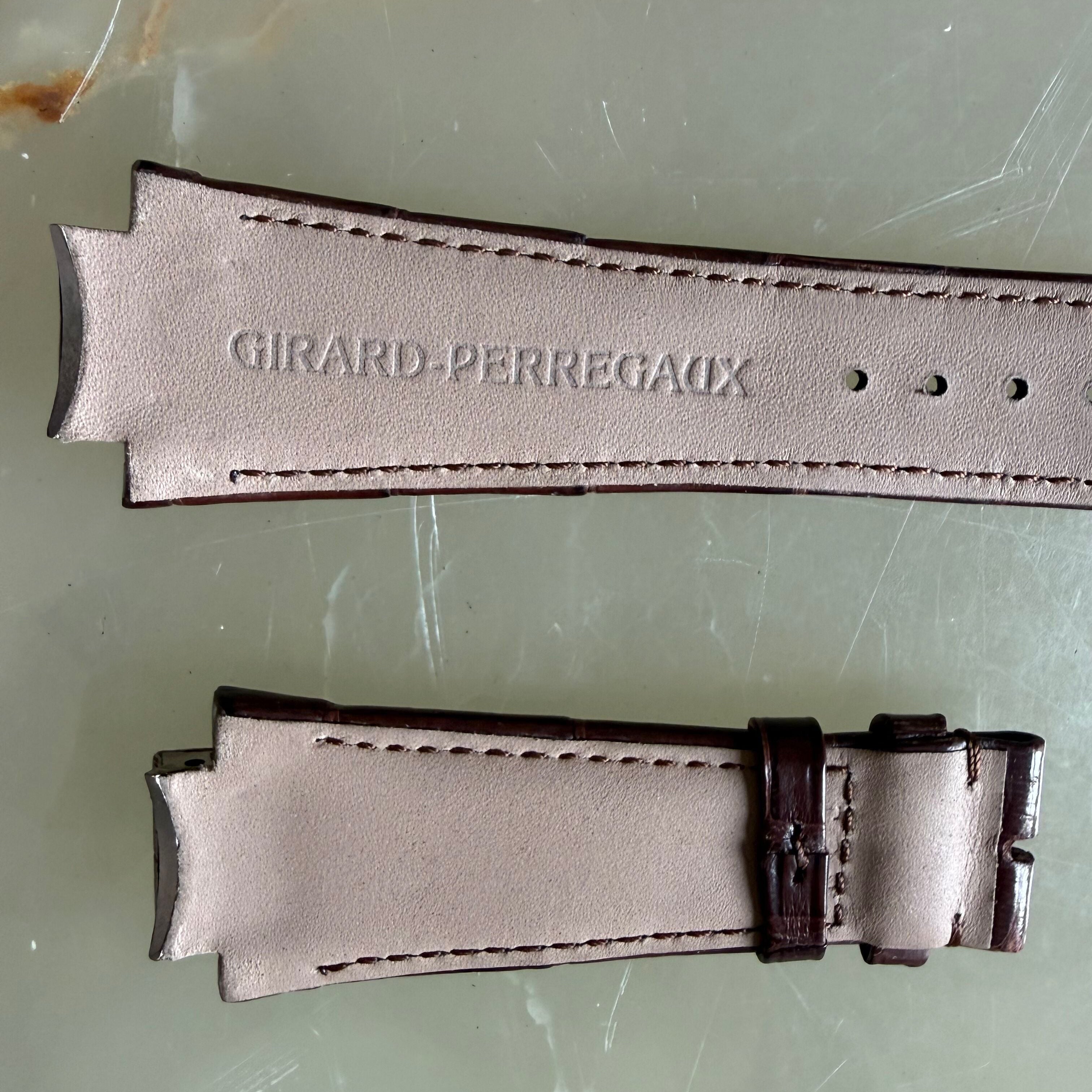 Authentic Girard Perregaux Laureato Brown Crocodile Watch Strap Band 26mm
