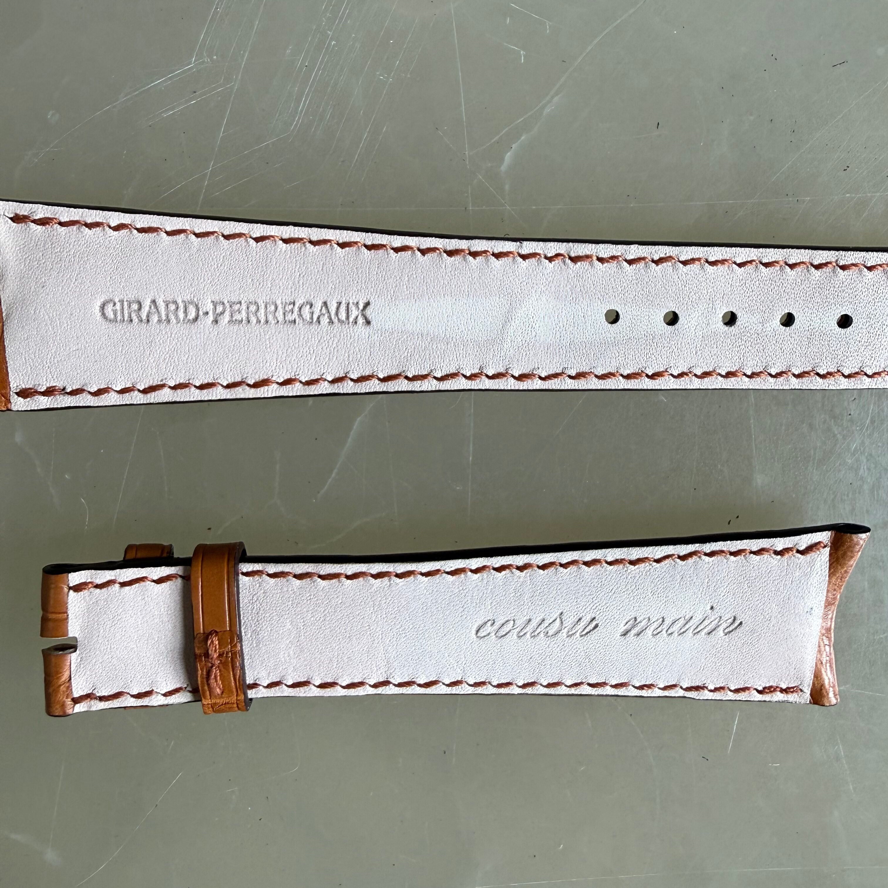 Authentic Girard Perregaux Brown Crocodile Watch Strap Band 22mm