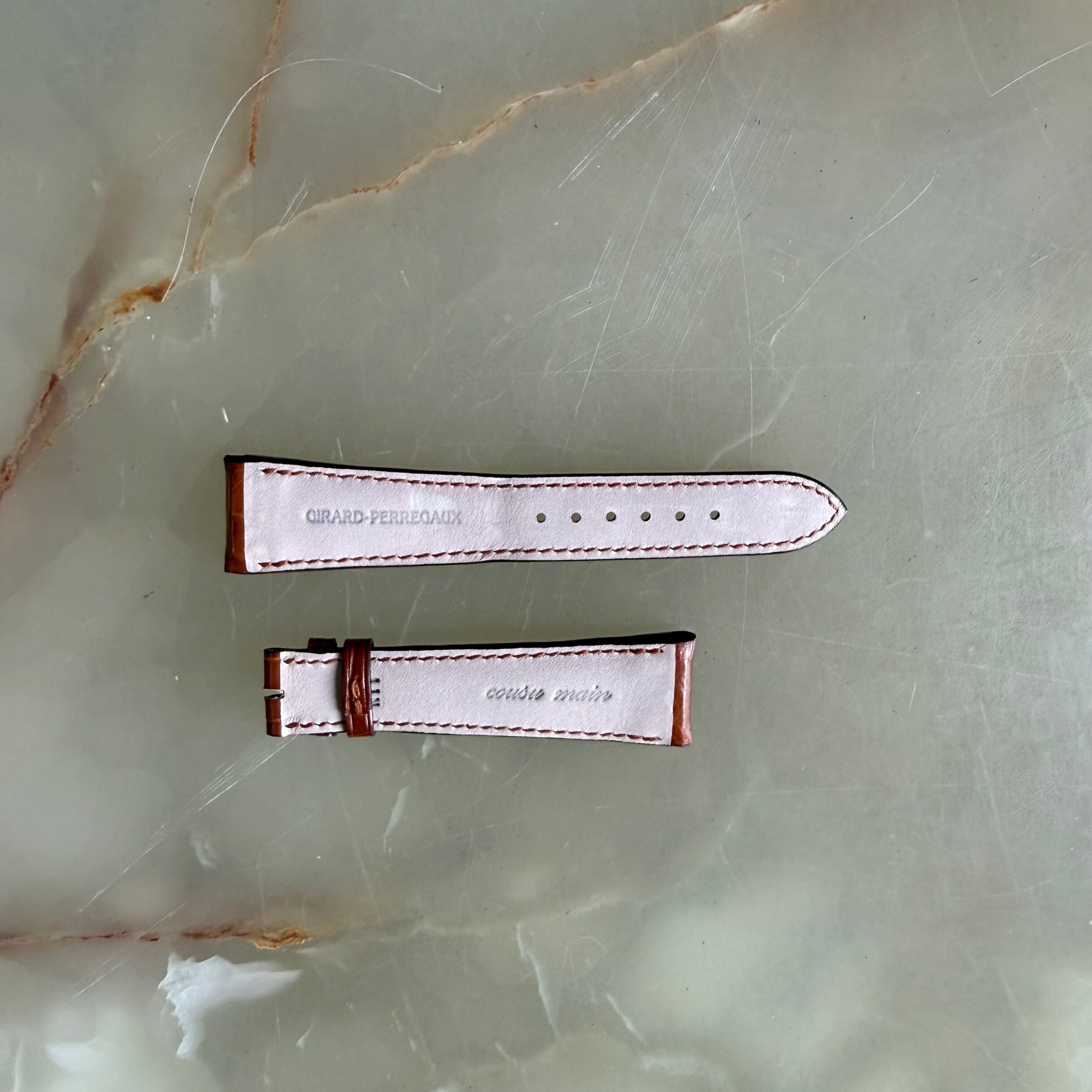 Authentic Girard Perregaux Brown Crocodile Watch Strap Band 21mm