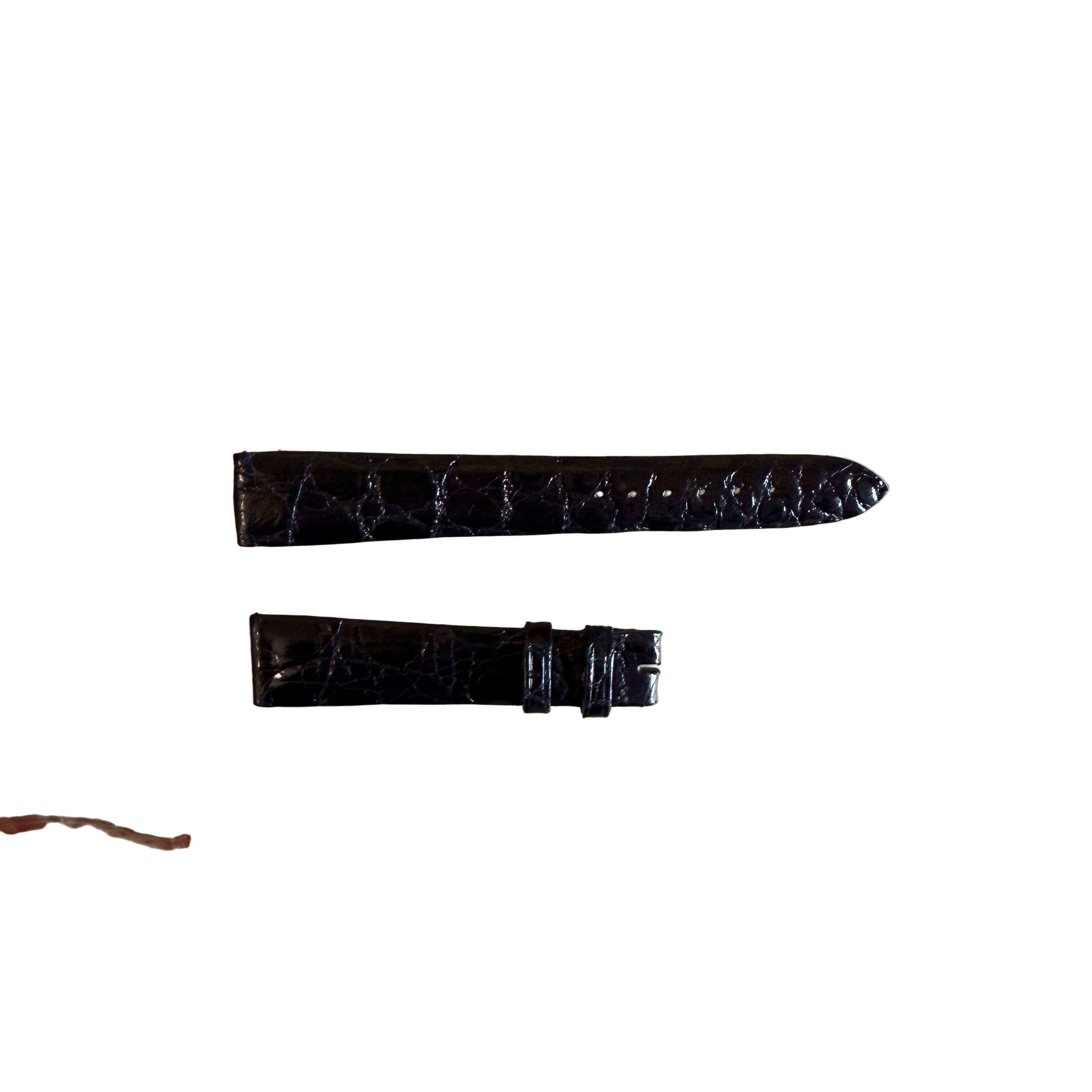 Authentic Breguet Black Shiny Crocodile Watch Strap Band 18mm