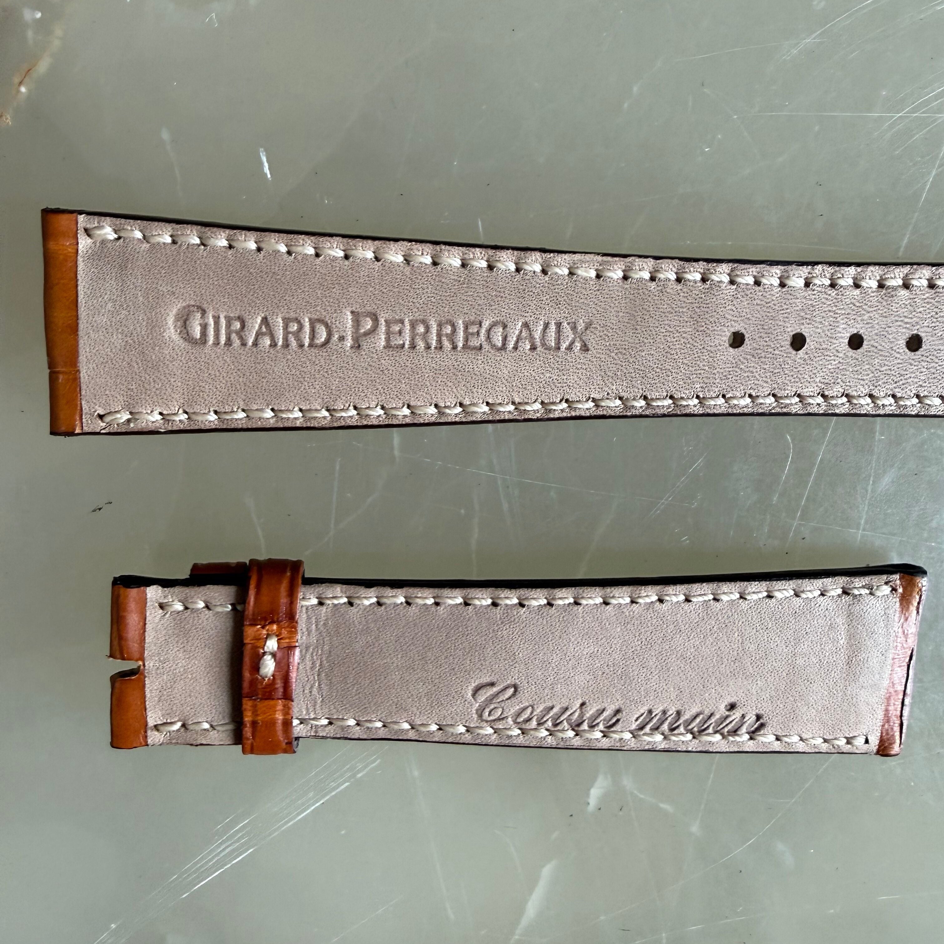 Authentic Girard Perregaux Brown Crocodile Watch Strap Band 20mm