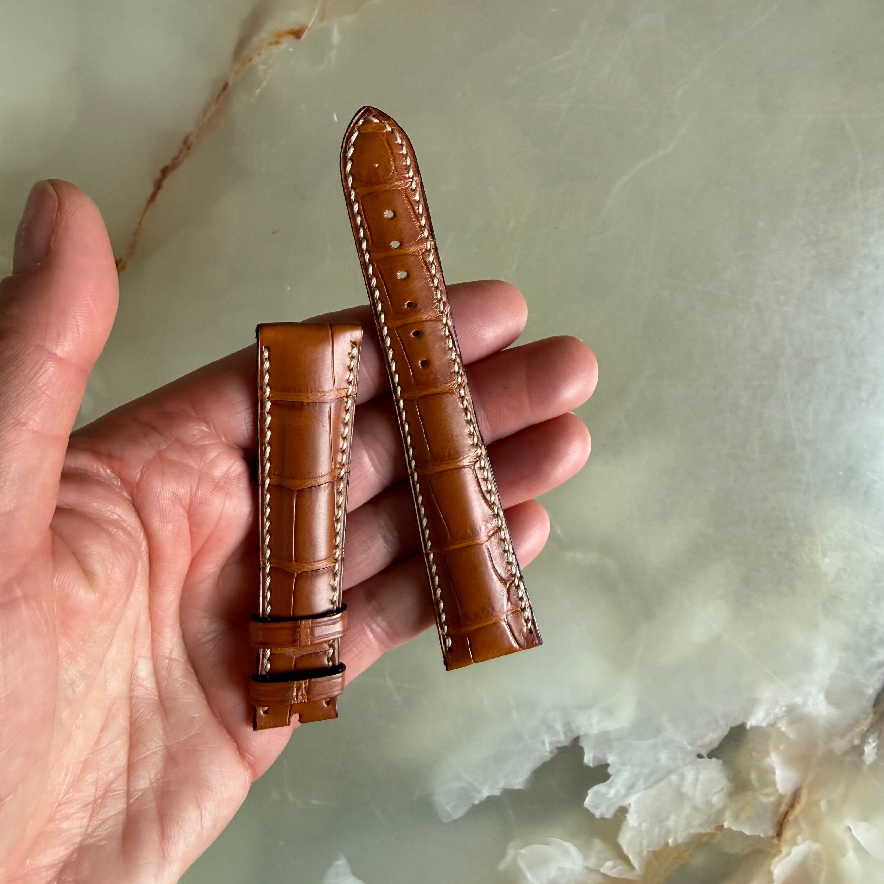 Authentic Girard Perregaux Brown Crocodile Watch Strap Band 20mm