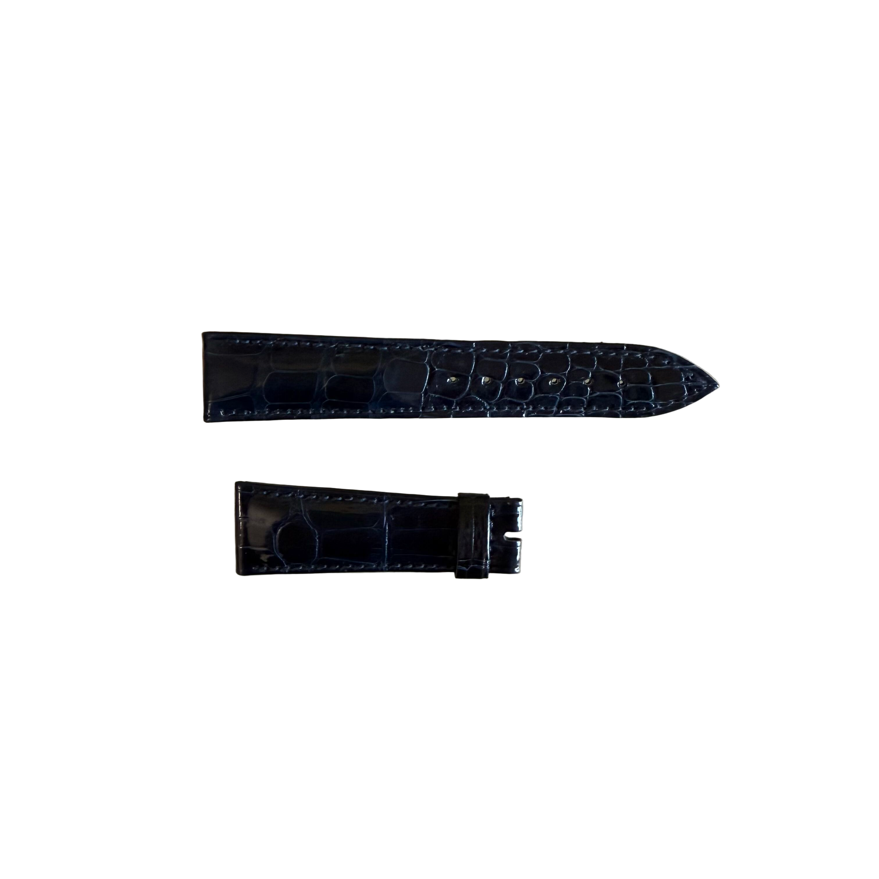 Authentic Breguet Blue Shiny Crocodile Watch Strap Band 20mm Padded & Stitched