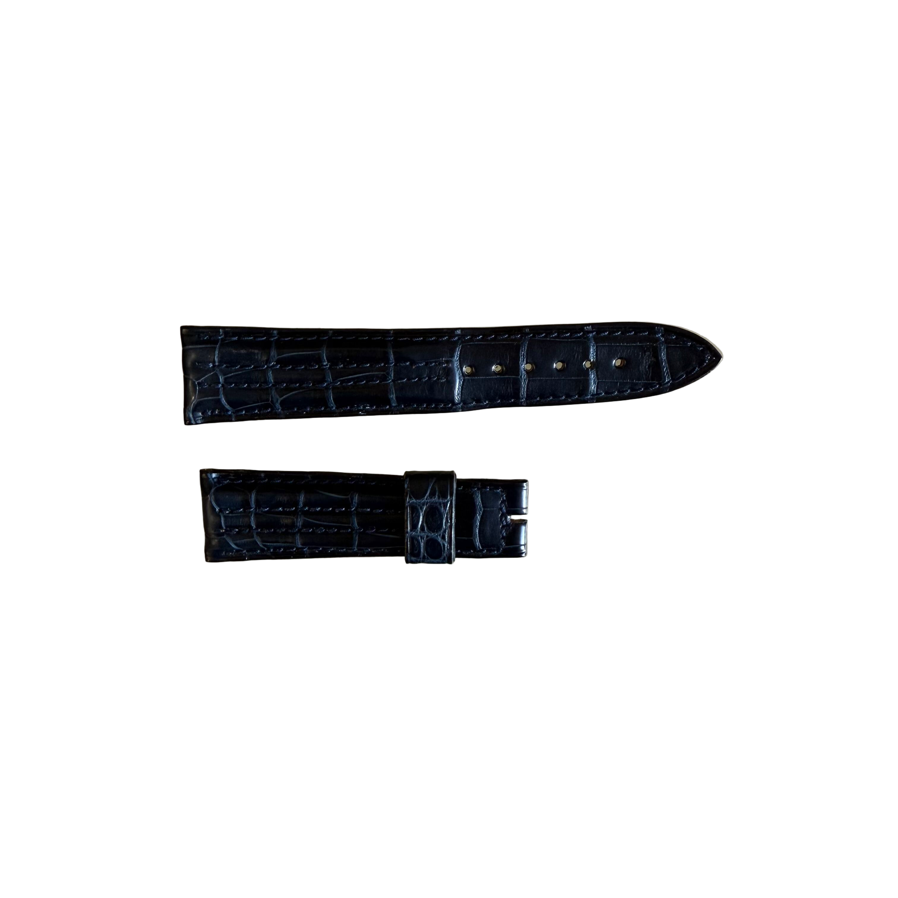 Authentic Breguet Blue Crocodile Watch Strap Band 19mm Padded & Stitched