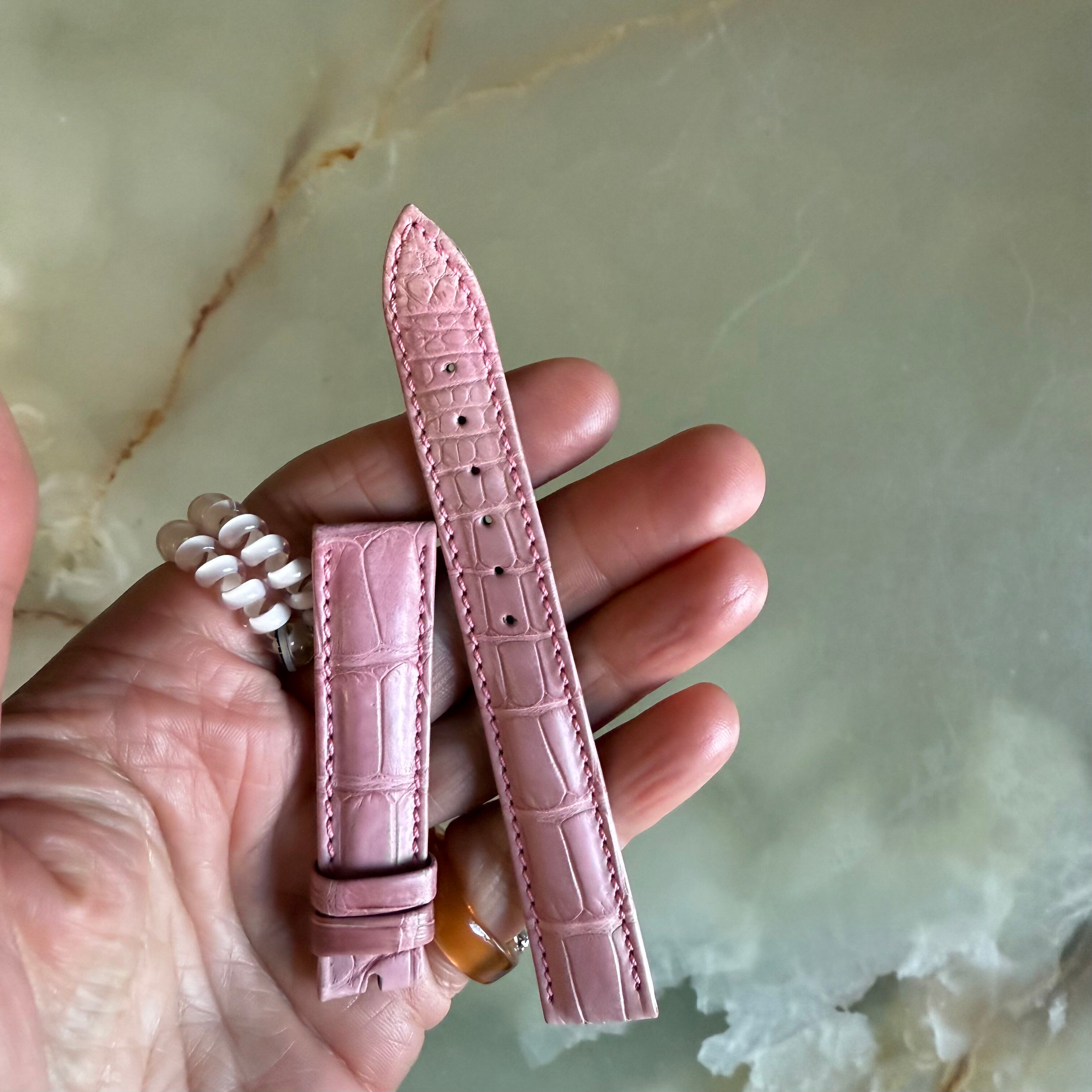 Authentic Breguet Pink Crocodile Watch Strap Band 16.5mm Padded & Stitched