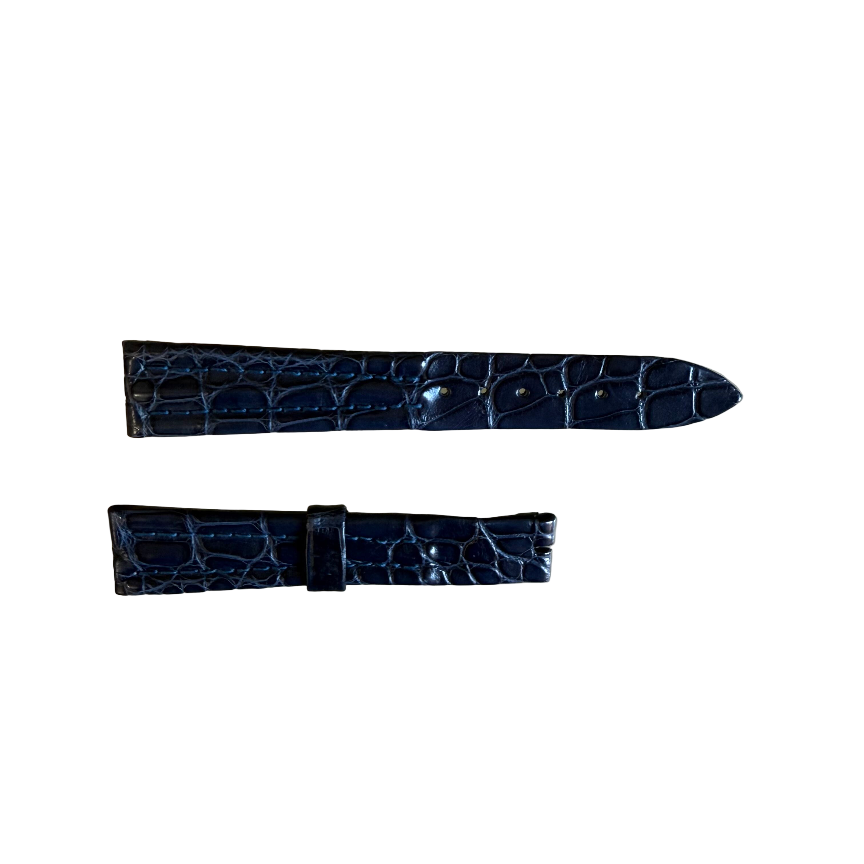 Authentic Breguet Blue Crocodile Watch Strap Band 19mm Padded & Stitched