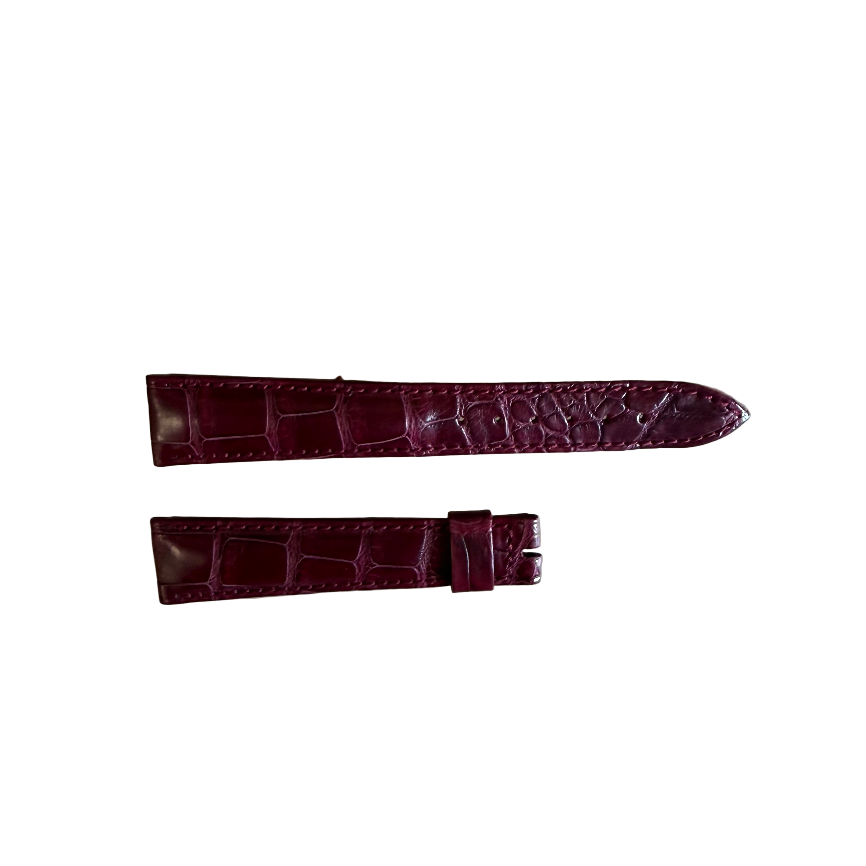 Authentic Breguet Burgundy Crocodile Watch Strap Band 17.5mm Padded & Stitched