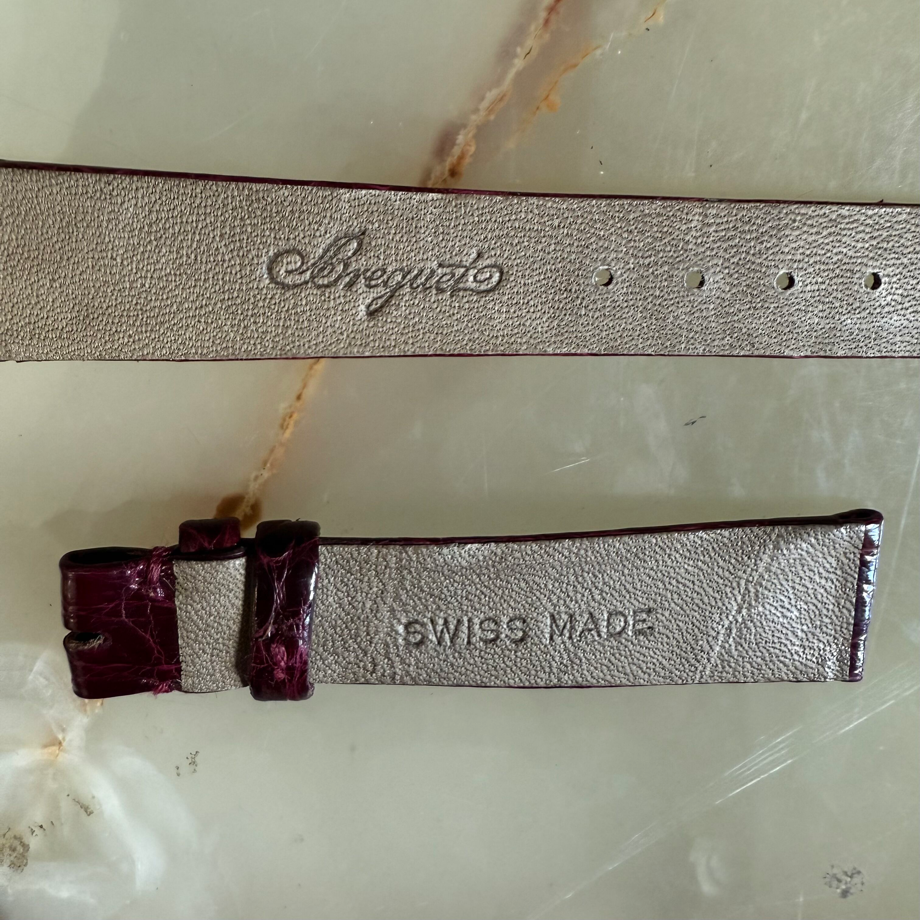 Authentic Breguet Burgundy Crocodile Watch Strap Band 18mm