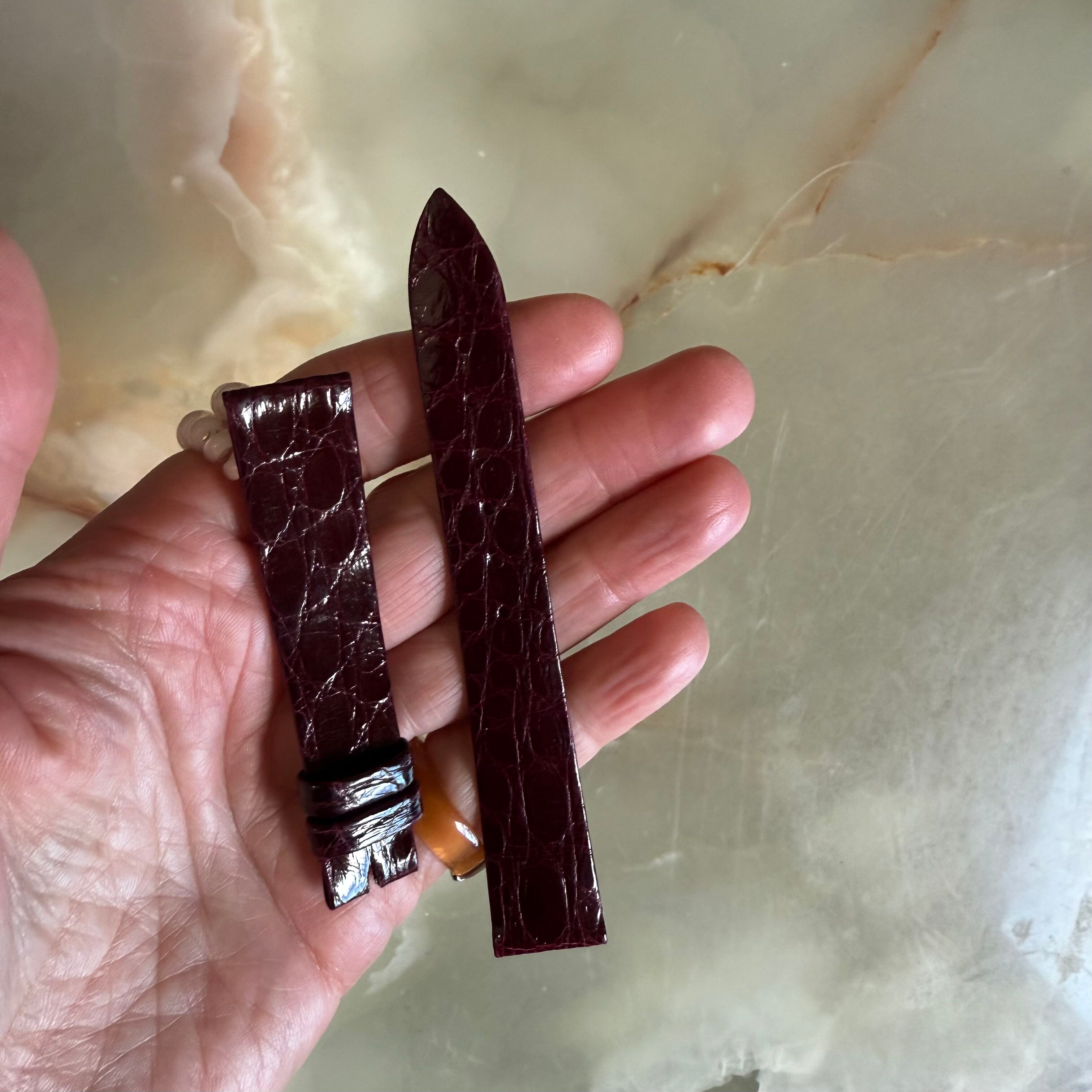 Authentic Breguet Burgundy Crocodile Watch Strap Band 18mm