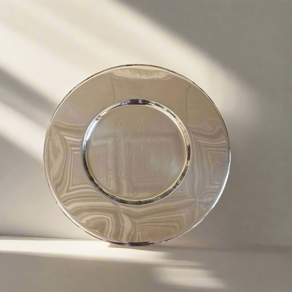 Christofle Eurydice Silver Plated Engraved Underplate Round Tray 3229500