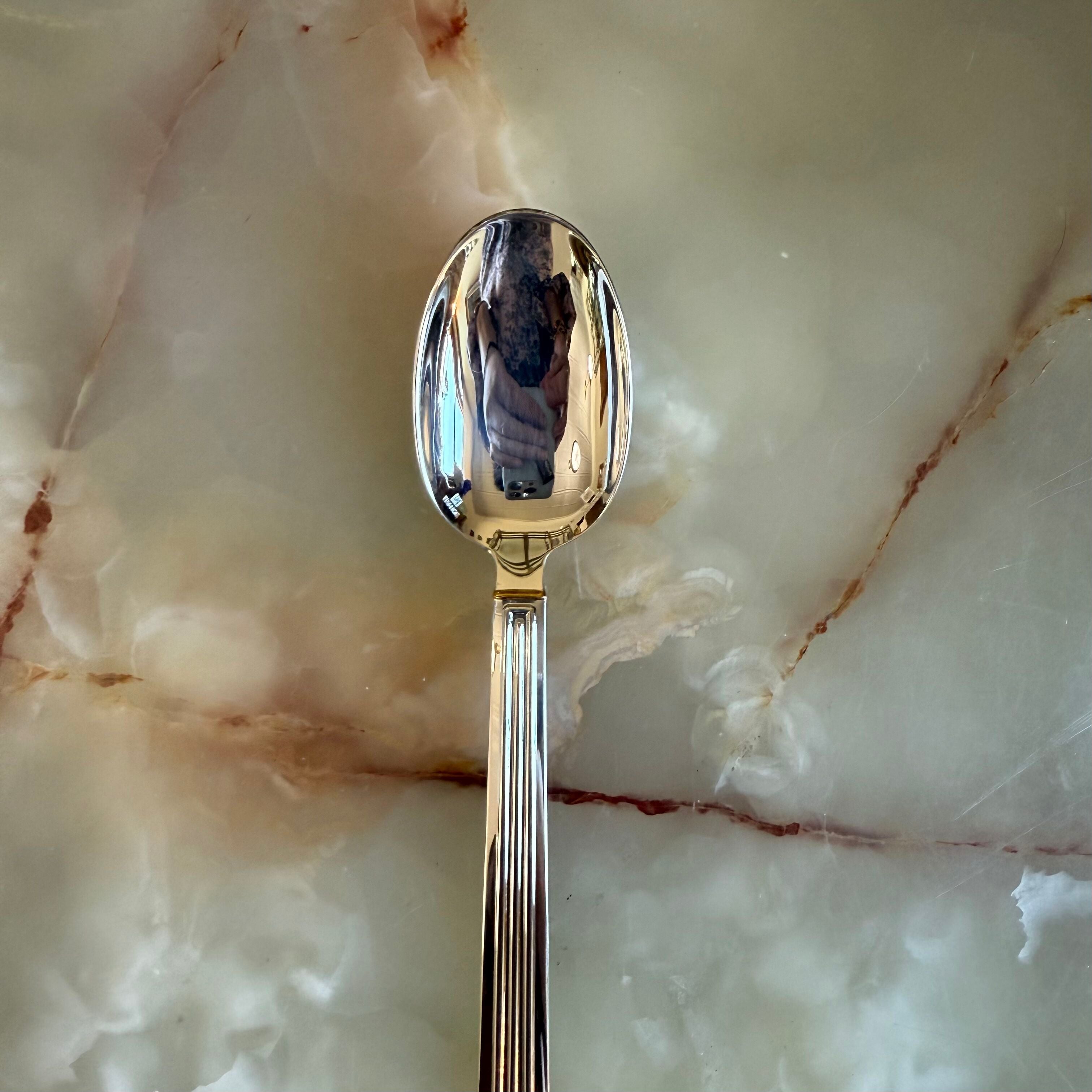 Christofle Triade Gold Rings Silver Plated Table Spoon Set of 5 1036002