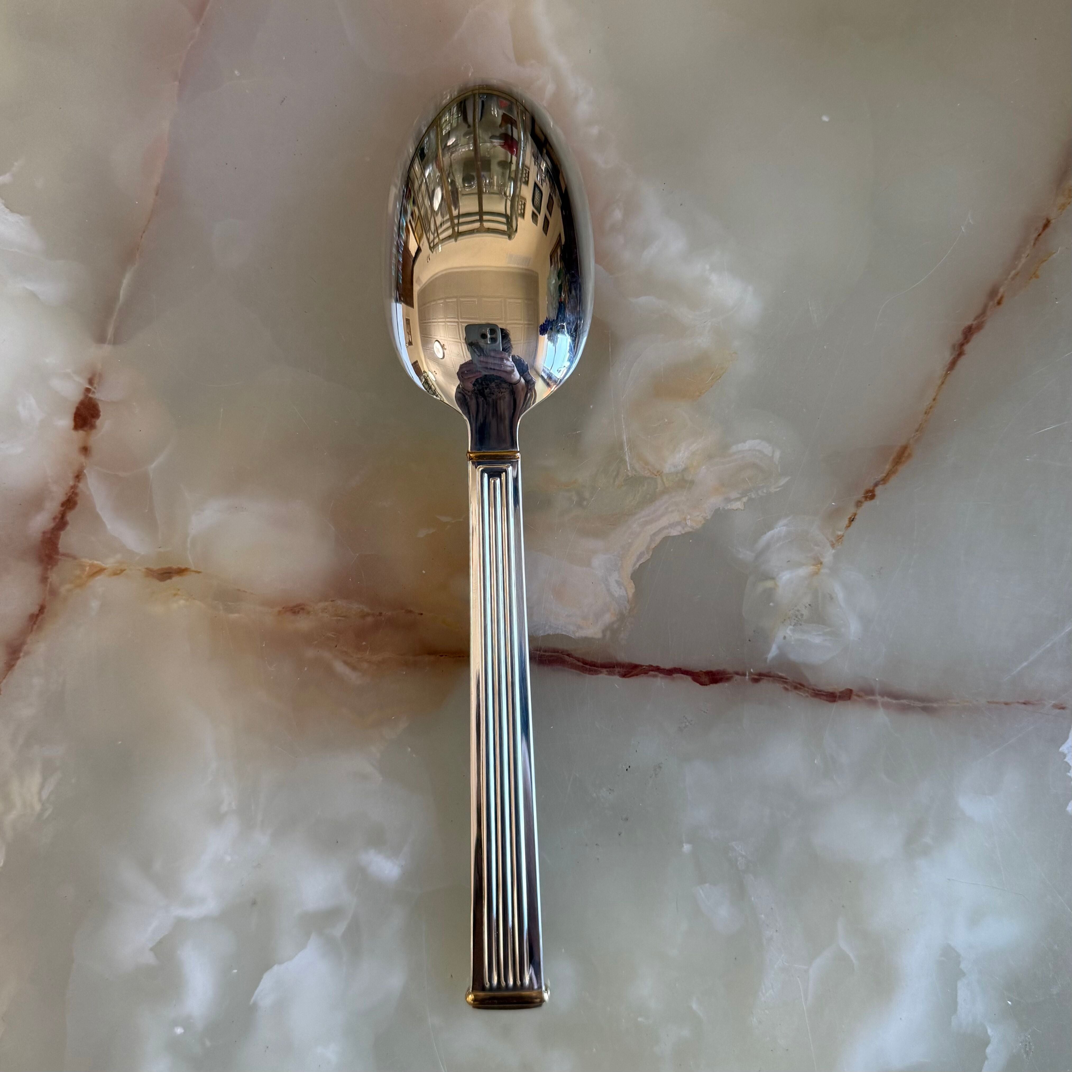 Christofle Triade Gold Rings Silver Plated Table Spoon Set of 5 1036002