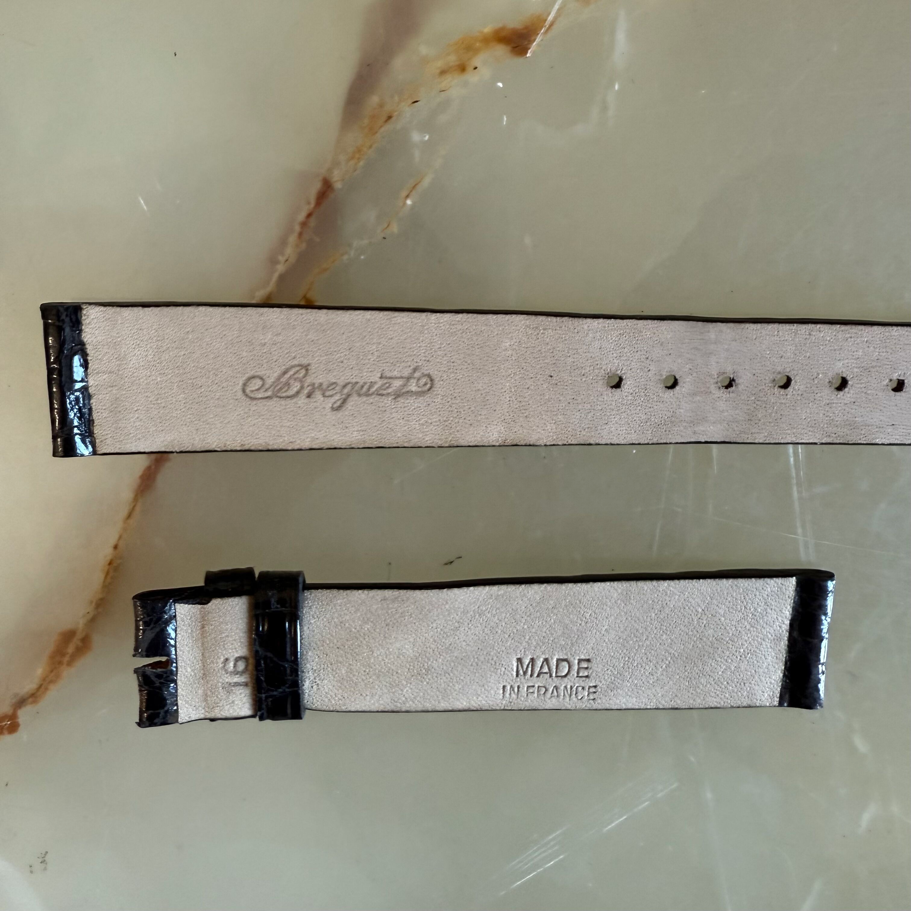 Authentic Breguet Black Crocodile Watch Strap Band 16mm