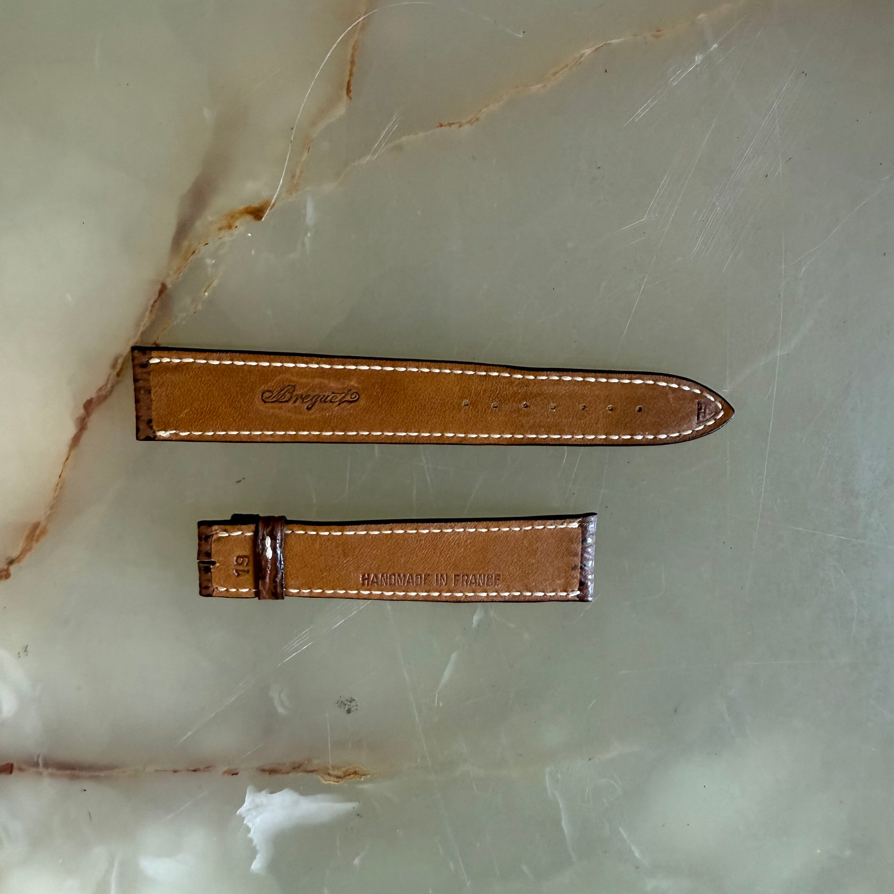 Authentic Breguet Brown Shark Watch Strap Band 19mm Padded & Stitched