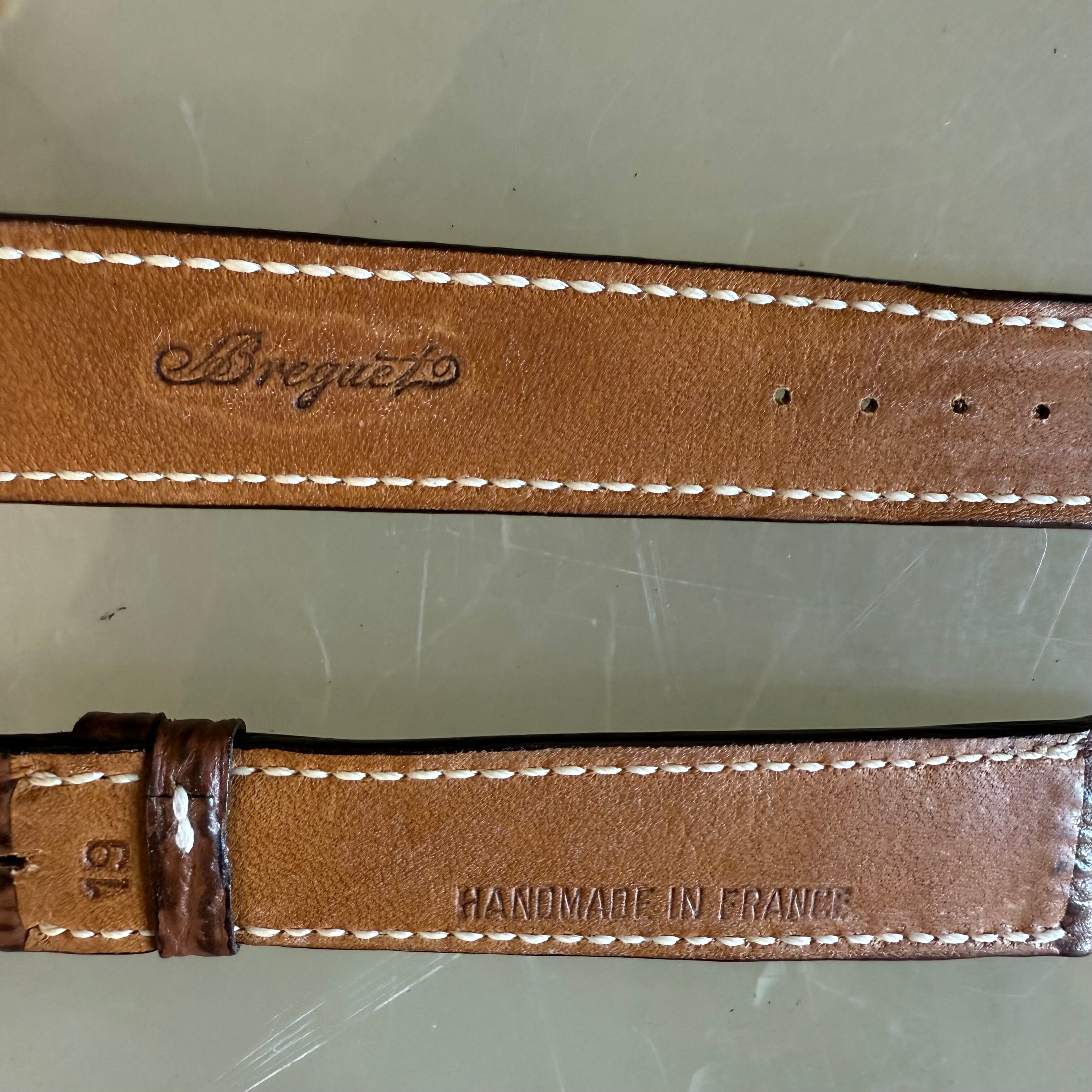 Authentic Breguet Brown Shark Watch Strap Band 19mm Padded & Stitched